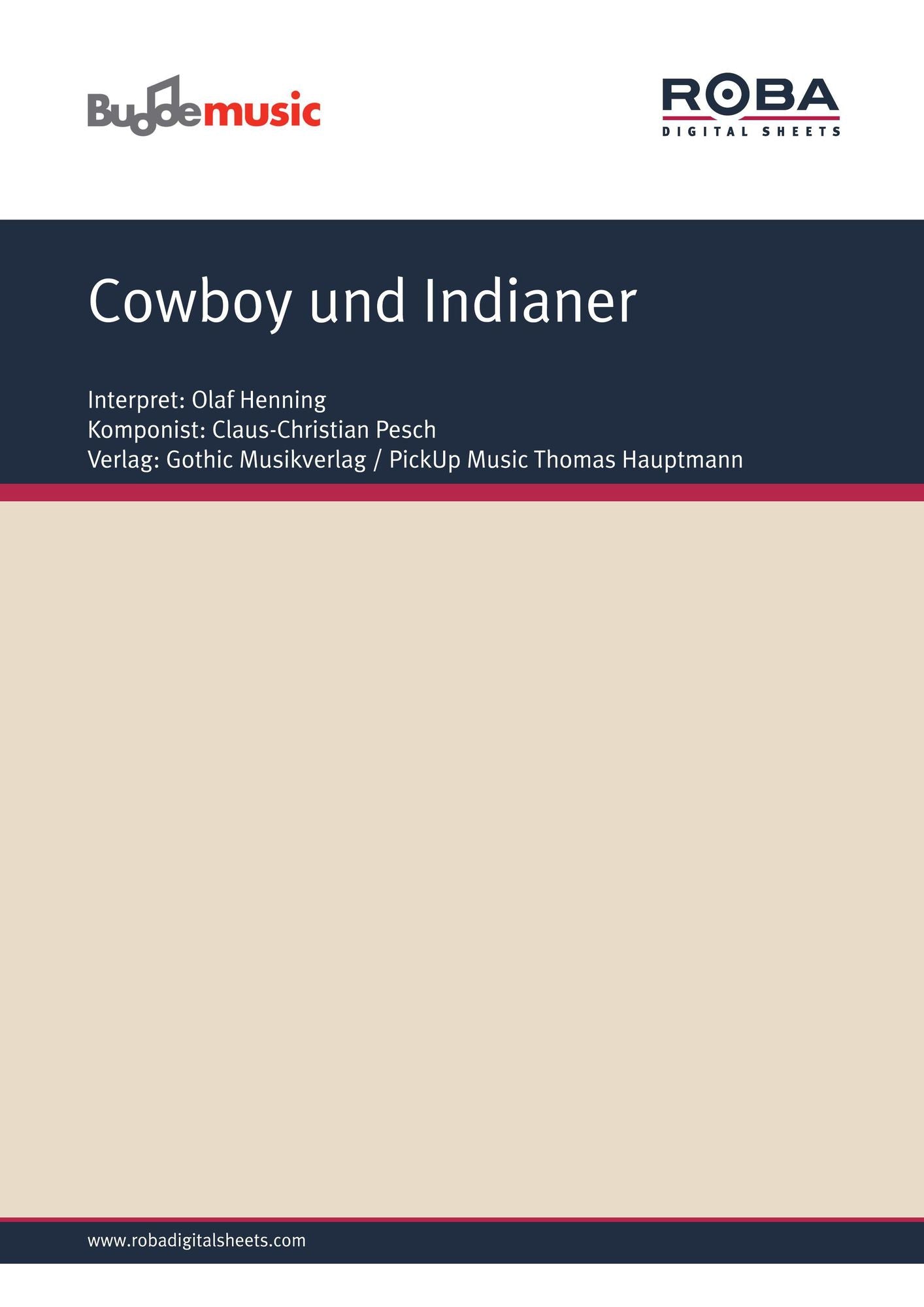 Cowboy und Indianer: as performed by Olaf Henning, Single Songbook