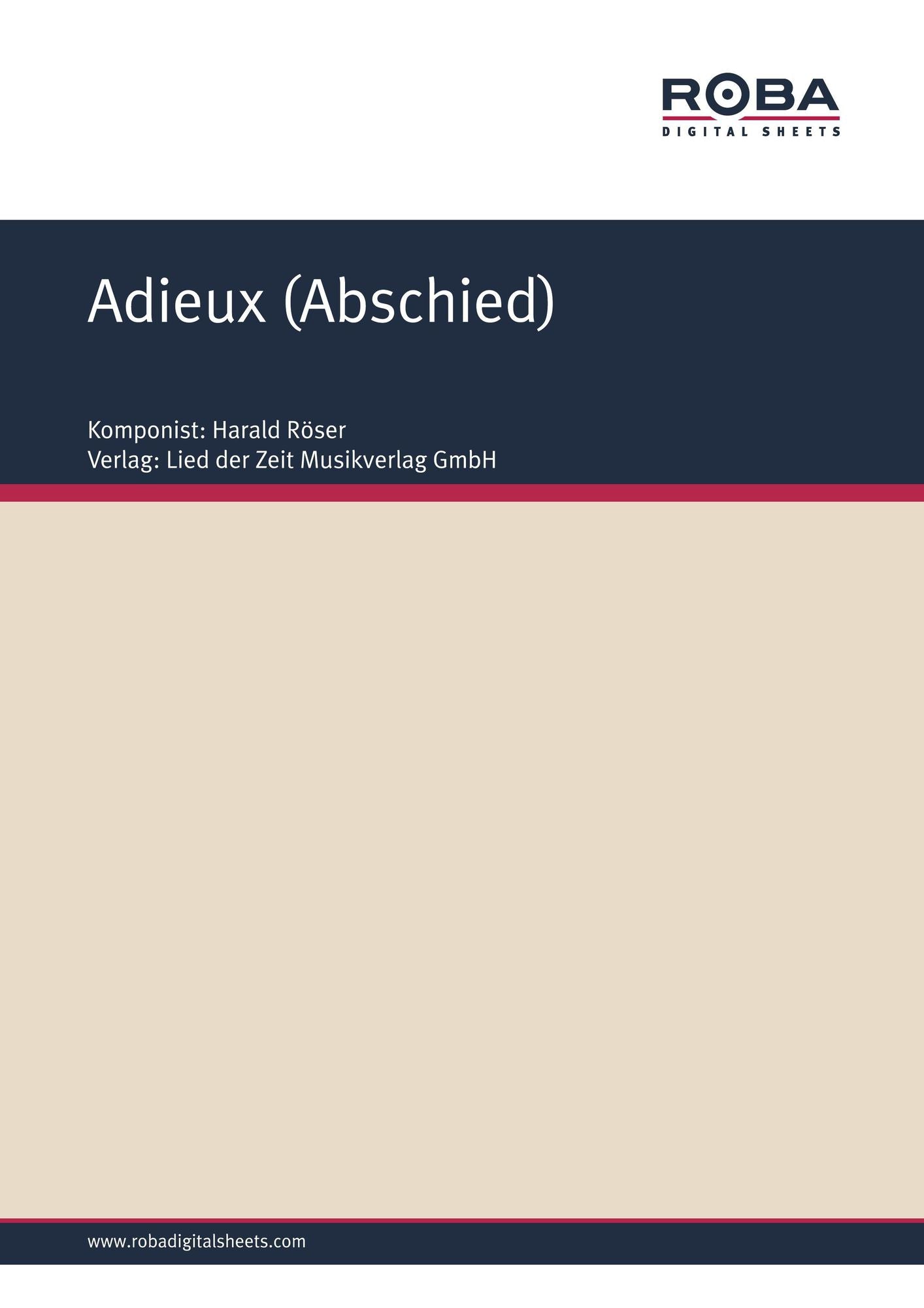 Adieux (Abschied) : Single Songbook