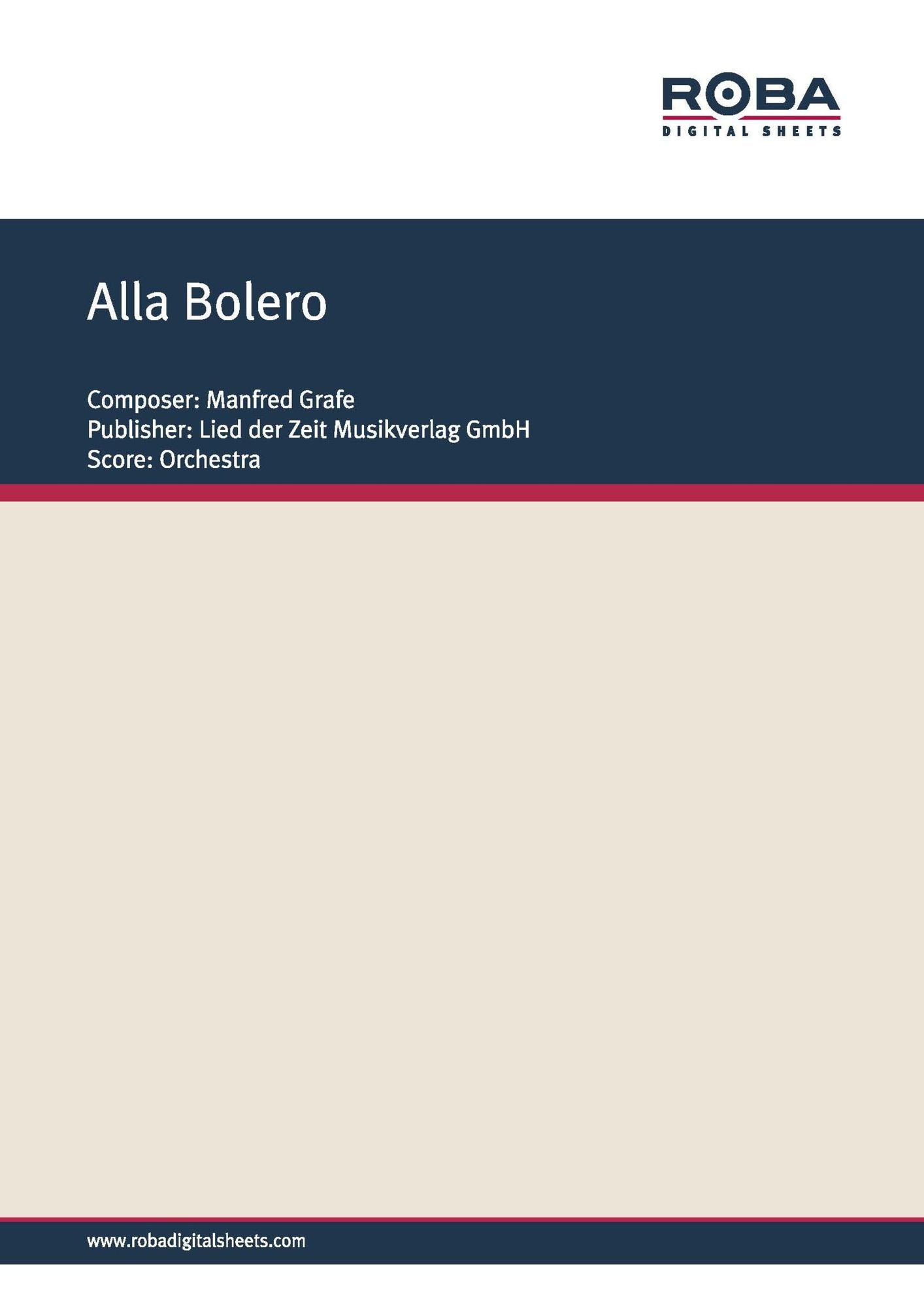 Alla Bolero: Sheet Music