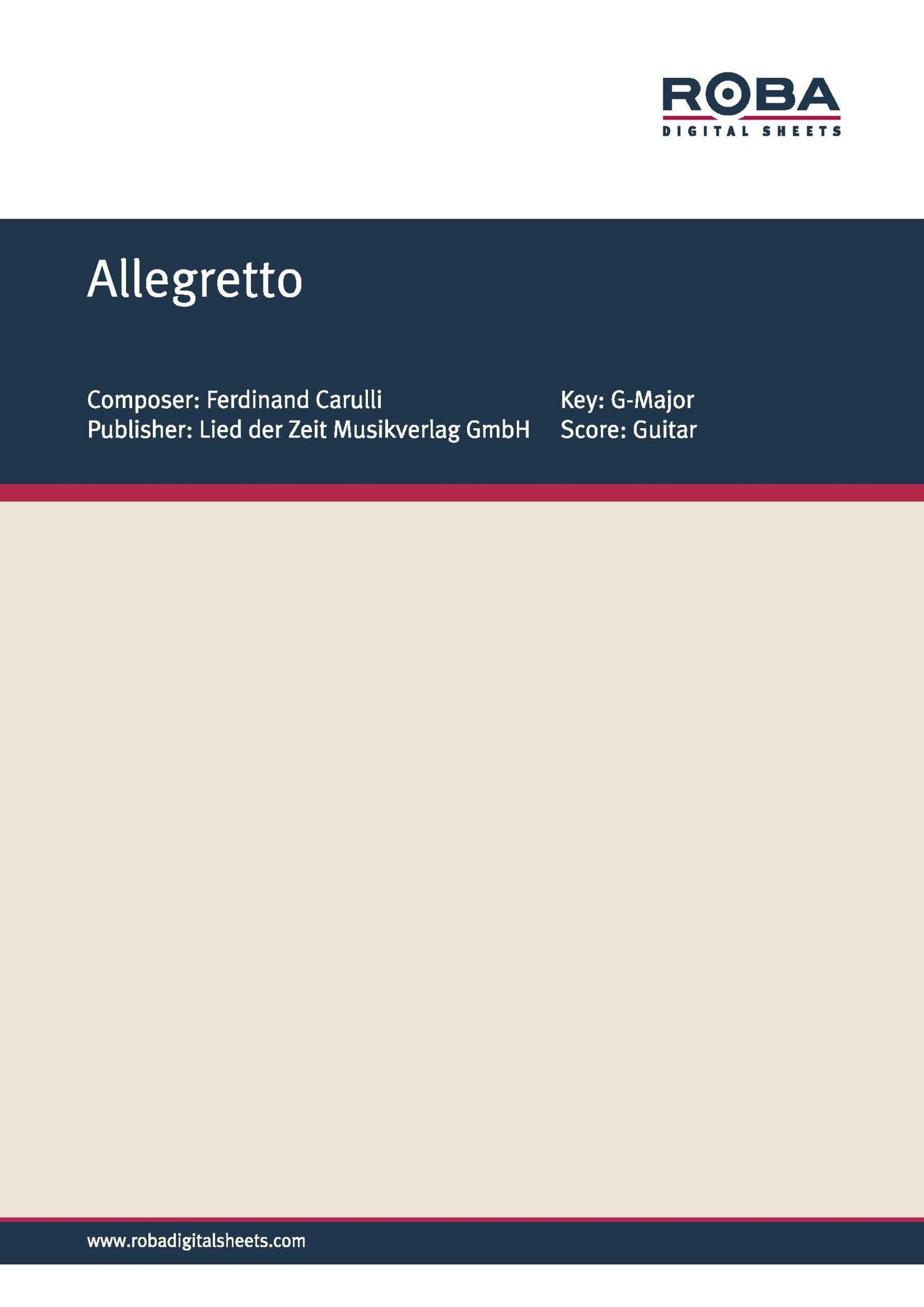 Allegretto: Sheet Music