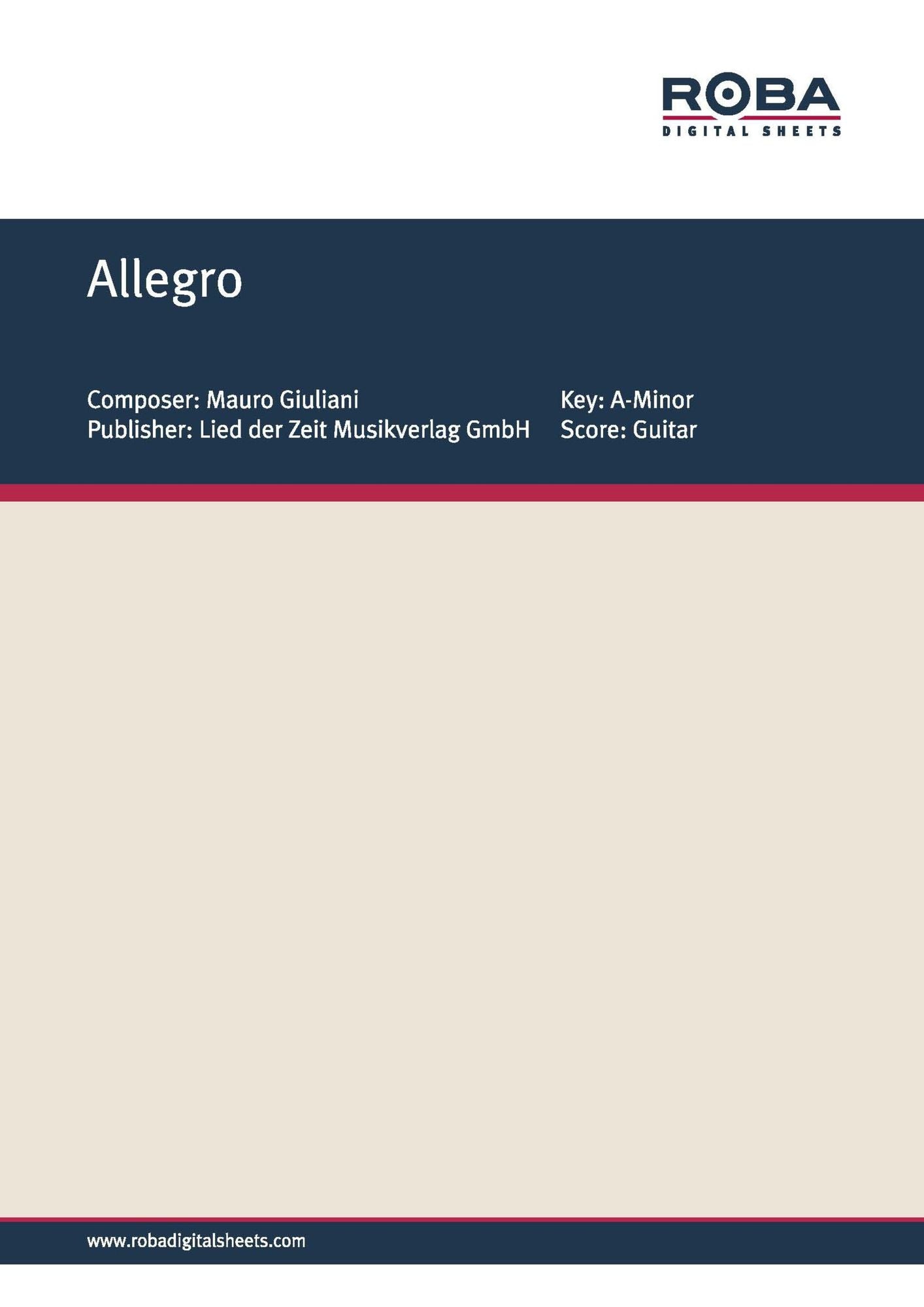 Allegro: Sheet Music