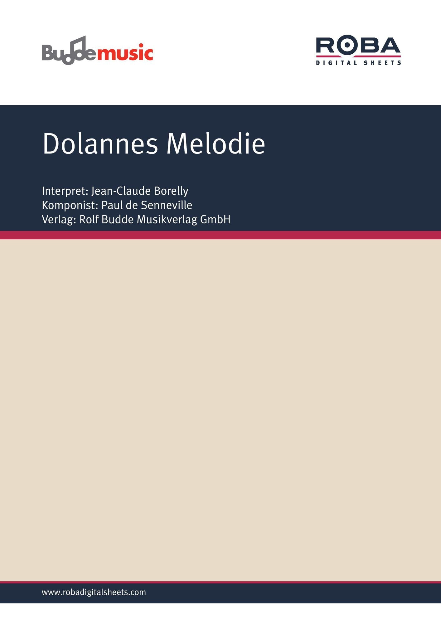 Dolannes Melodie : as performed by Jean-Claude Borelly, Single Songbook