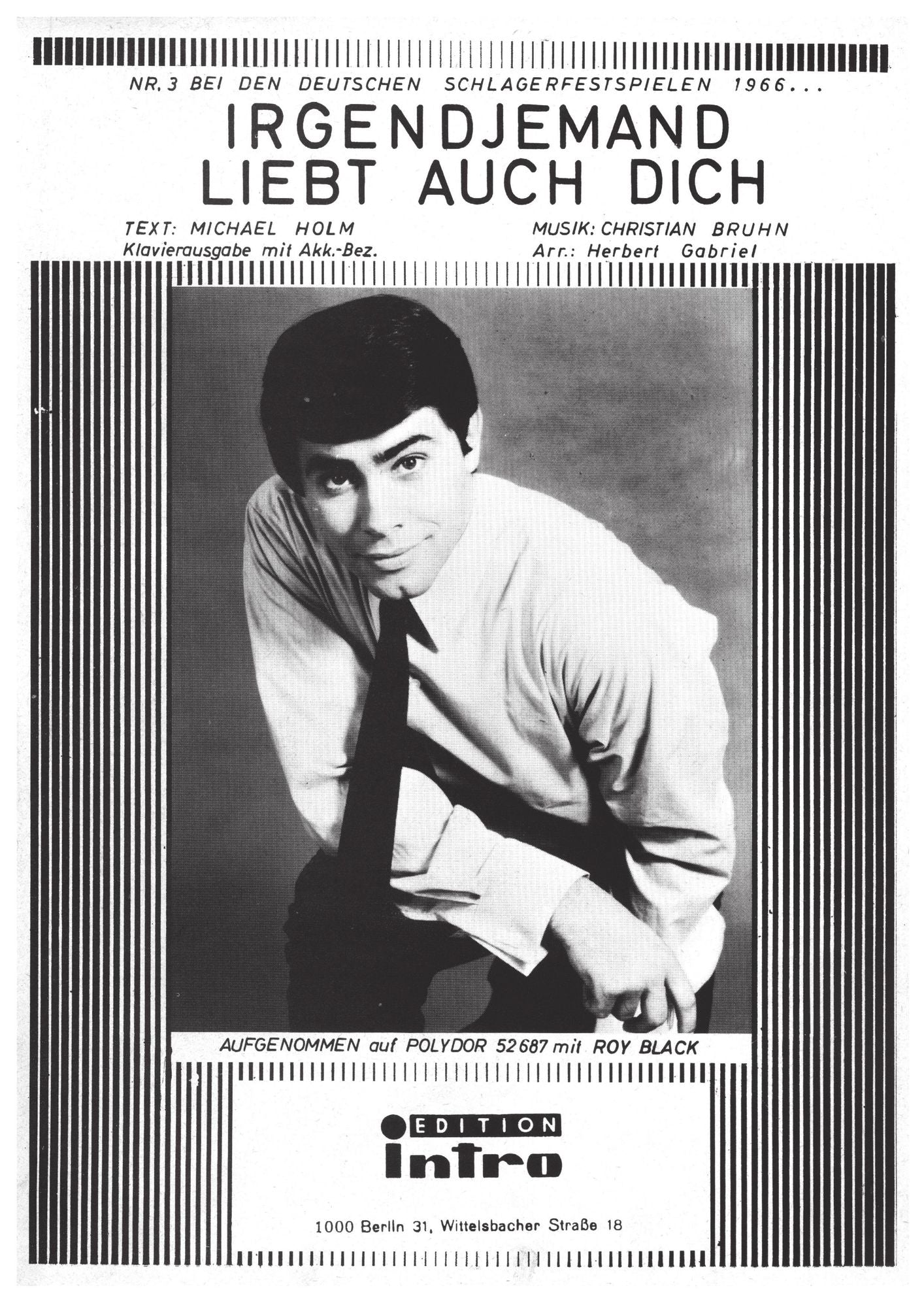 Irgend jemand liebt auch dich: as performed by Roy Black, Single Songbook