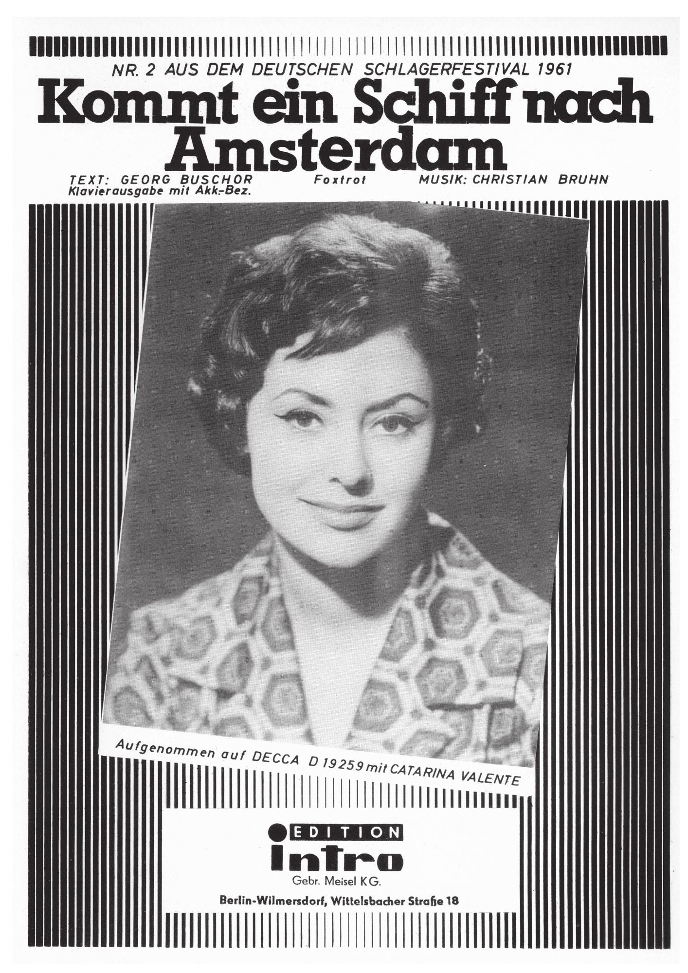 Kommt ein Schiff nach Amsterdam: as performed by Catarina Valente, Single Songbook