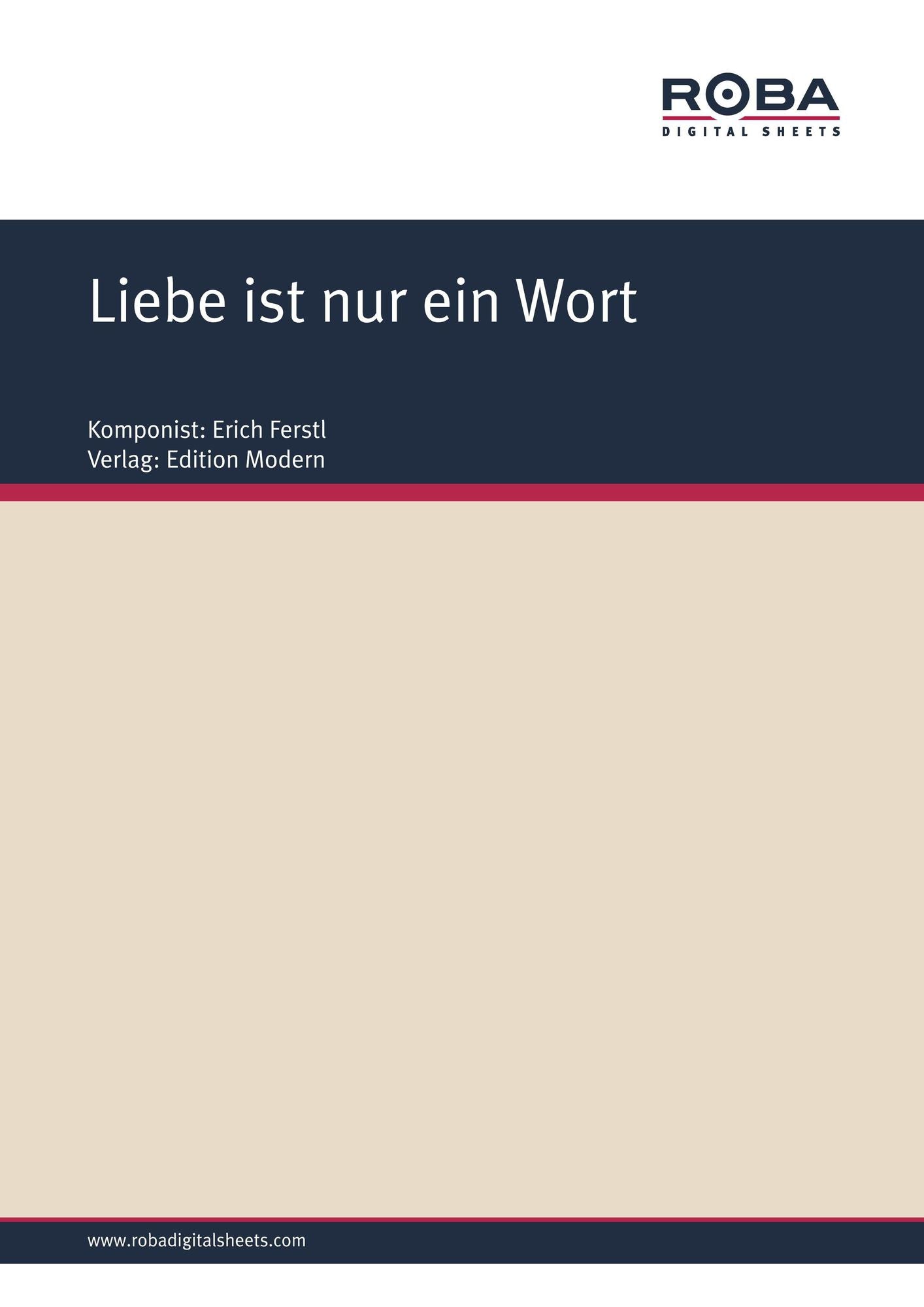 Liebe ist nur ein Wort : Single Songbook