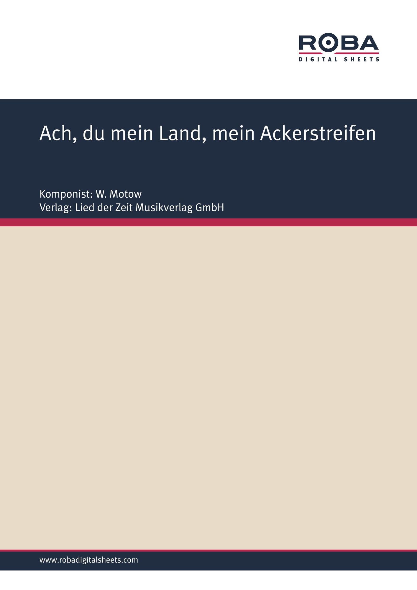Ach, du mein Land, mein Ackerstreifen: Russische Volksweise