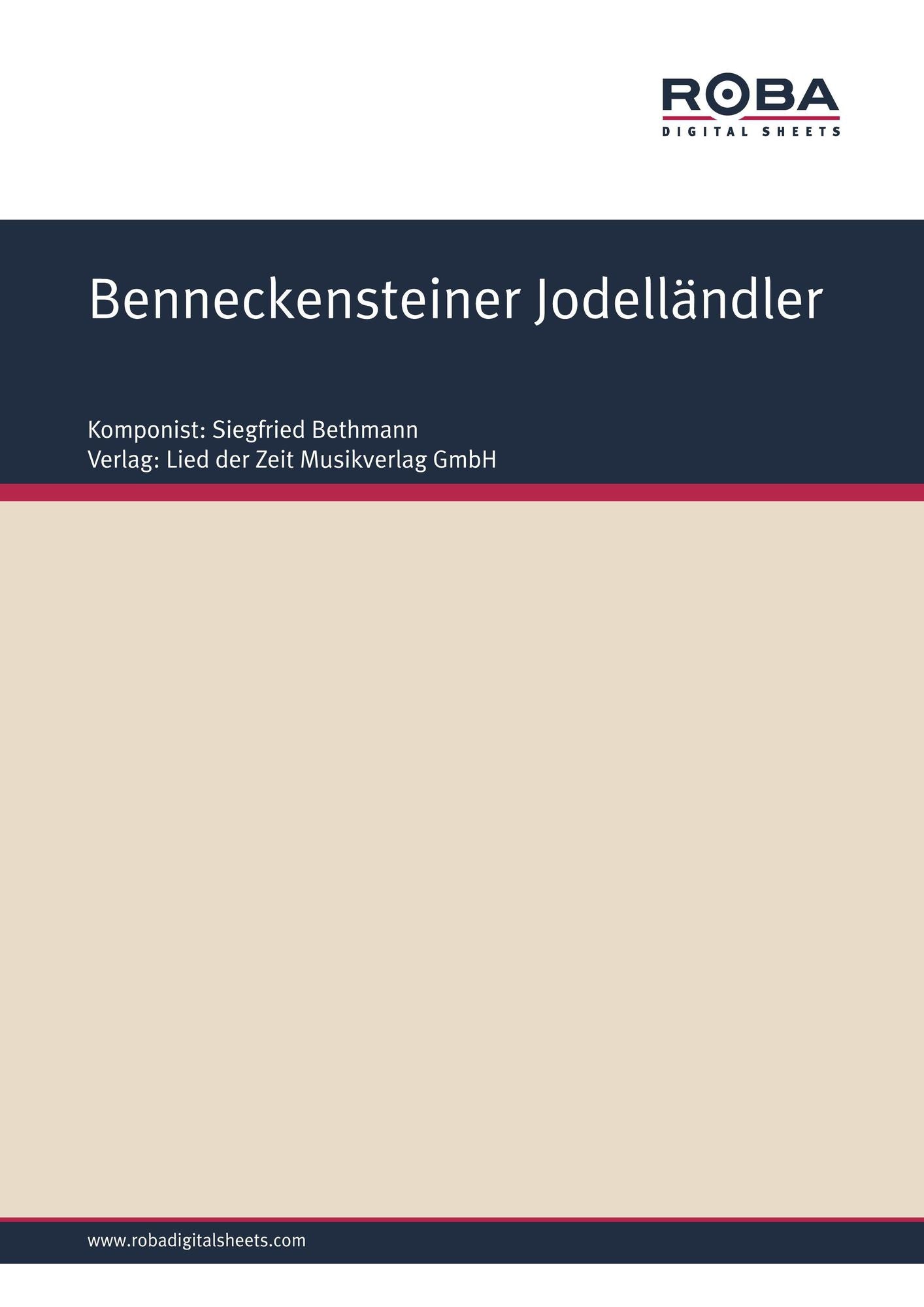Benneckensteiner Jodelländler : Single Songbook for accordion