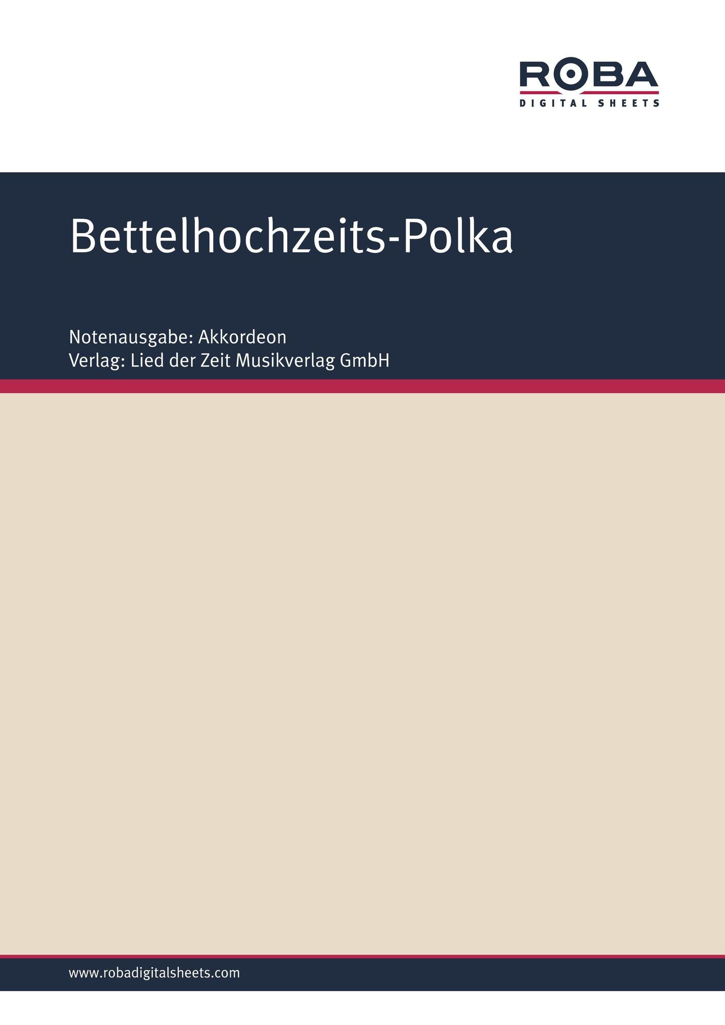Bettelhochzeits-Polka : Single Songbook for accordion