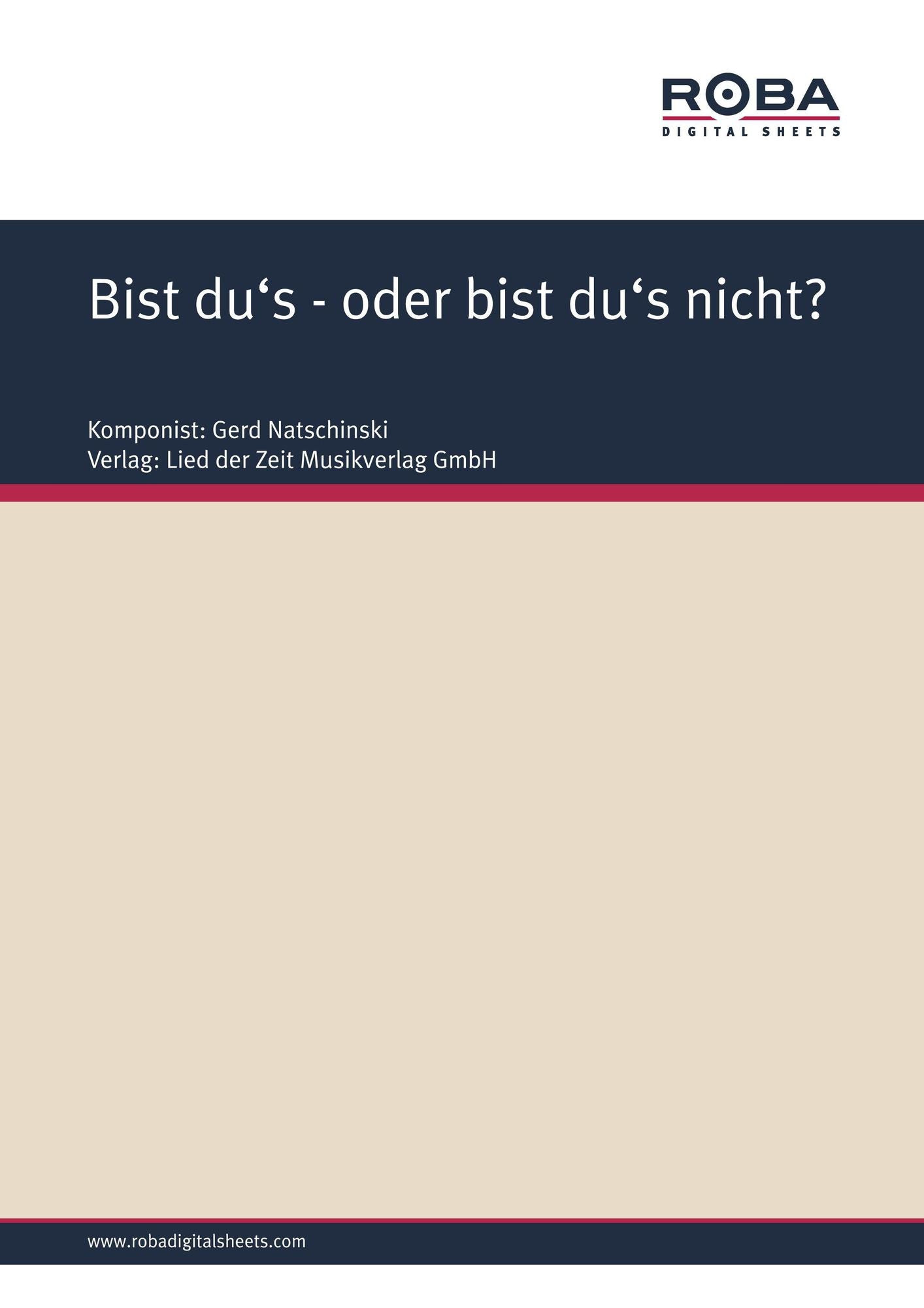 Bist du's- oder bist du's nicht? : Lied und Foxtrot aus dem DEFA-Film: ,,Star mit fremden Federn"