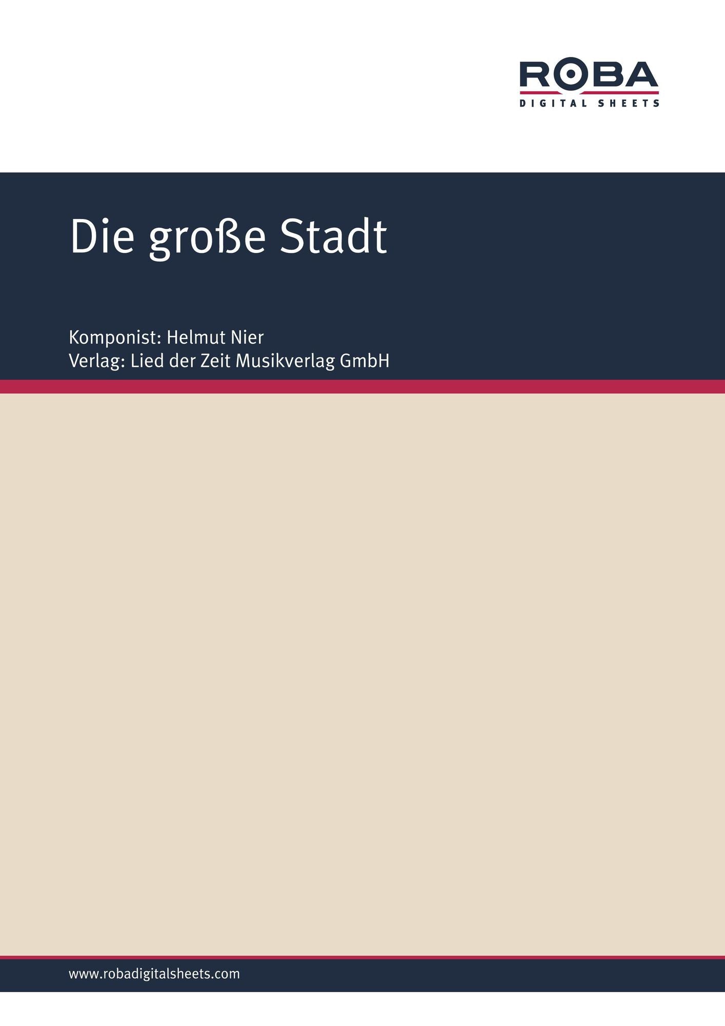 Die große Stadt : Slow-Foxtrot