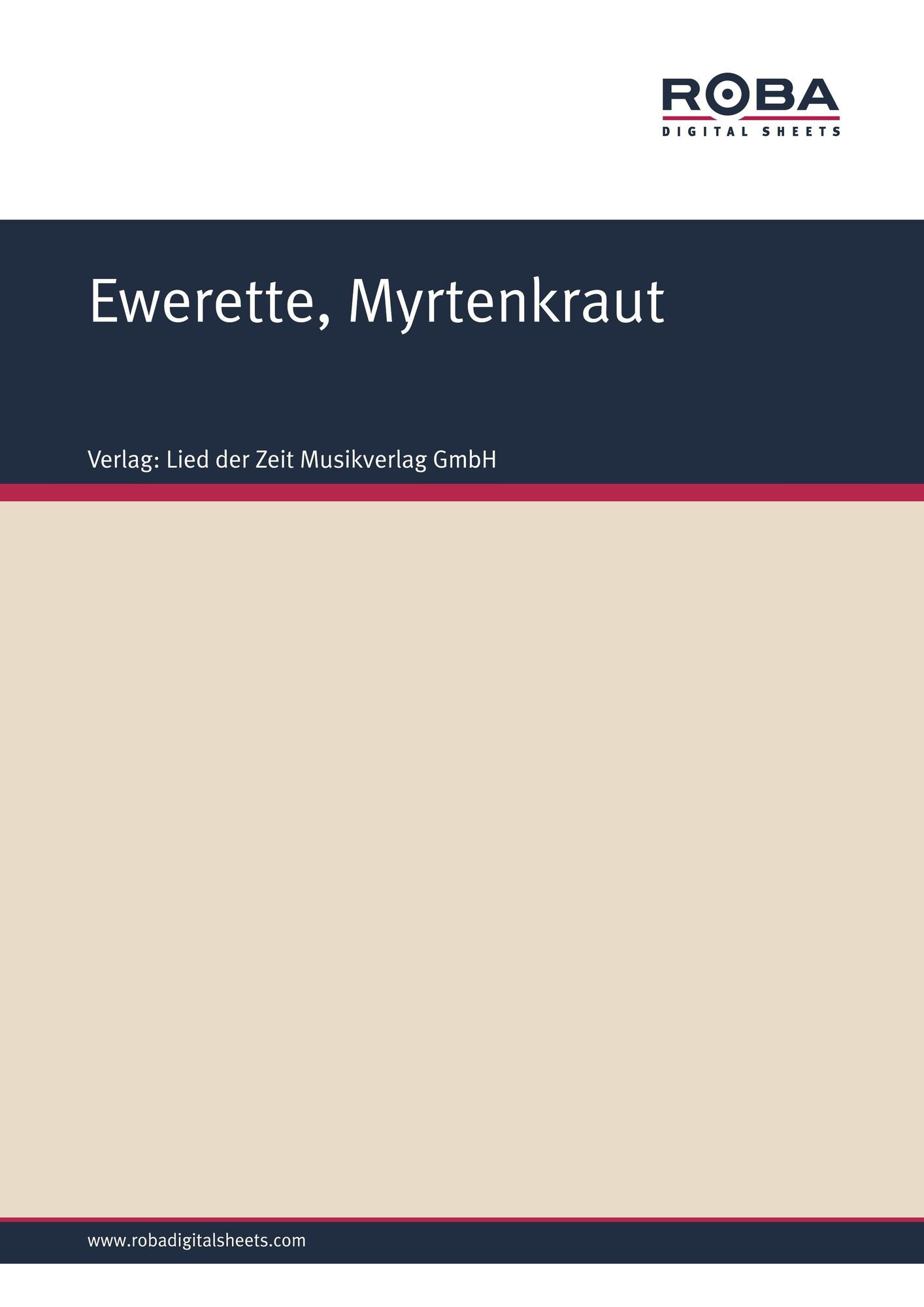 Ewerette, Myrtenkraut : Single Songbook for accordion