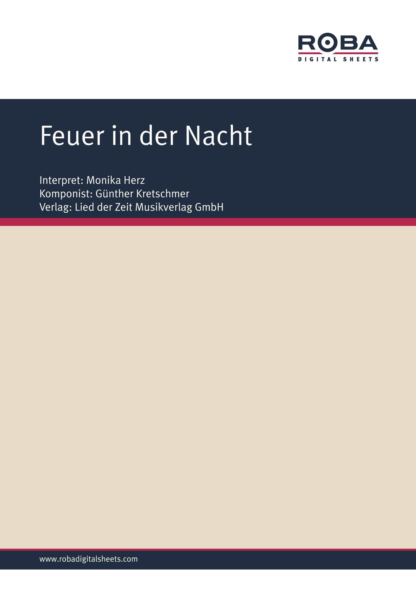Feuer in der Nacht: as performed by Monika Herz, Single Songbook