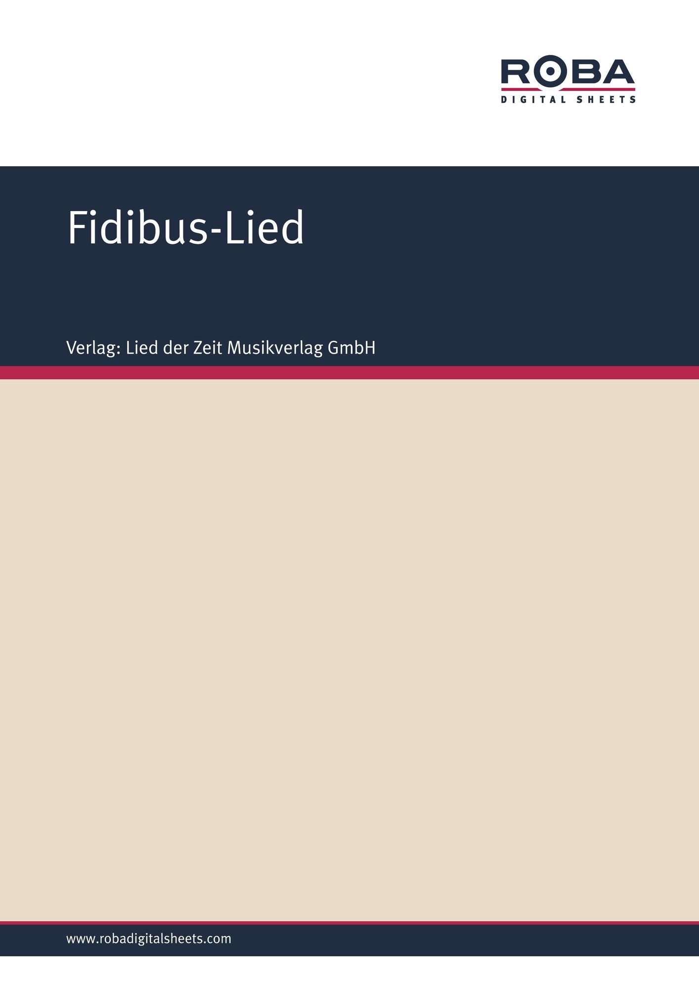 Fidibus-Lied : Single Songbook
