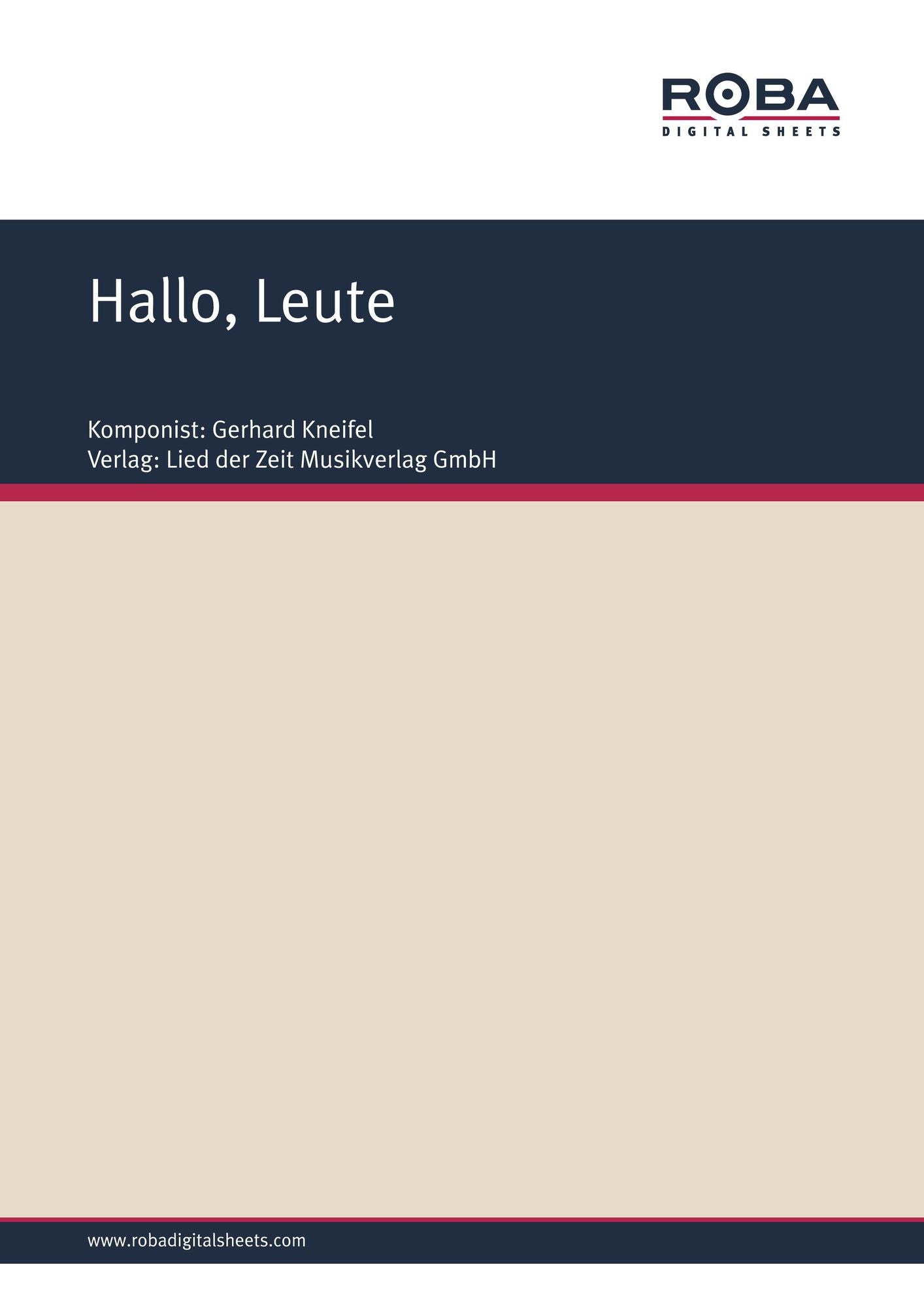 Hallo, Leute : Foxtrot from Musical "Bretter, die die Welt bedeuten"