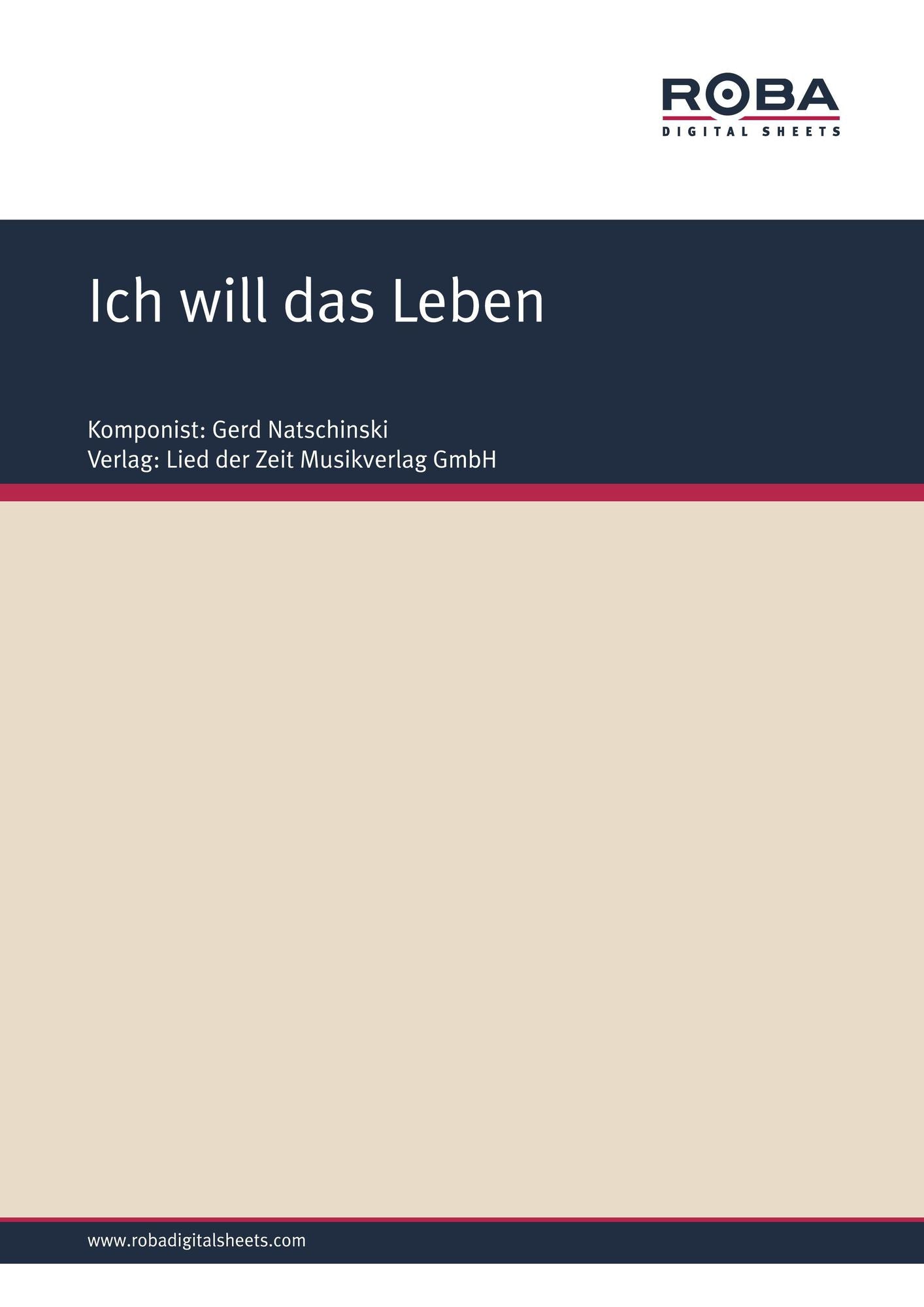 Ich will das Leben : aus dem Musical ,,Casanova"