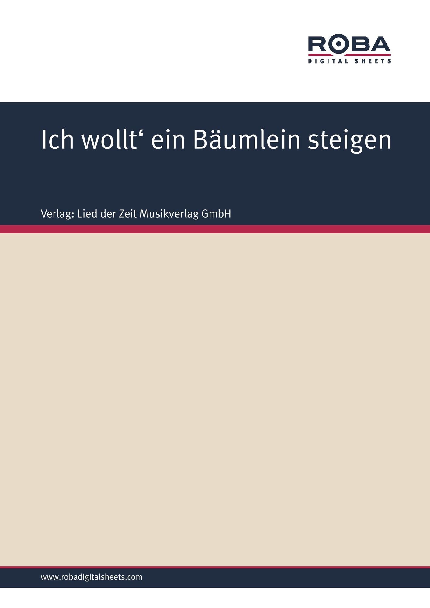 Ich wollt' ein Bäumlein steigen: Single Songbook for accordion