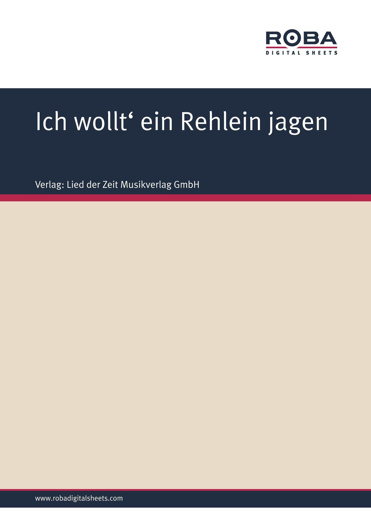 Ich wollt' ein Rehlein jagen : Single Songbook for accordion