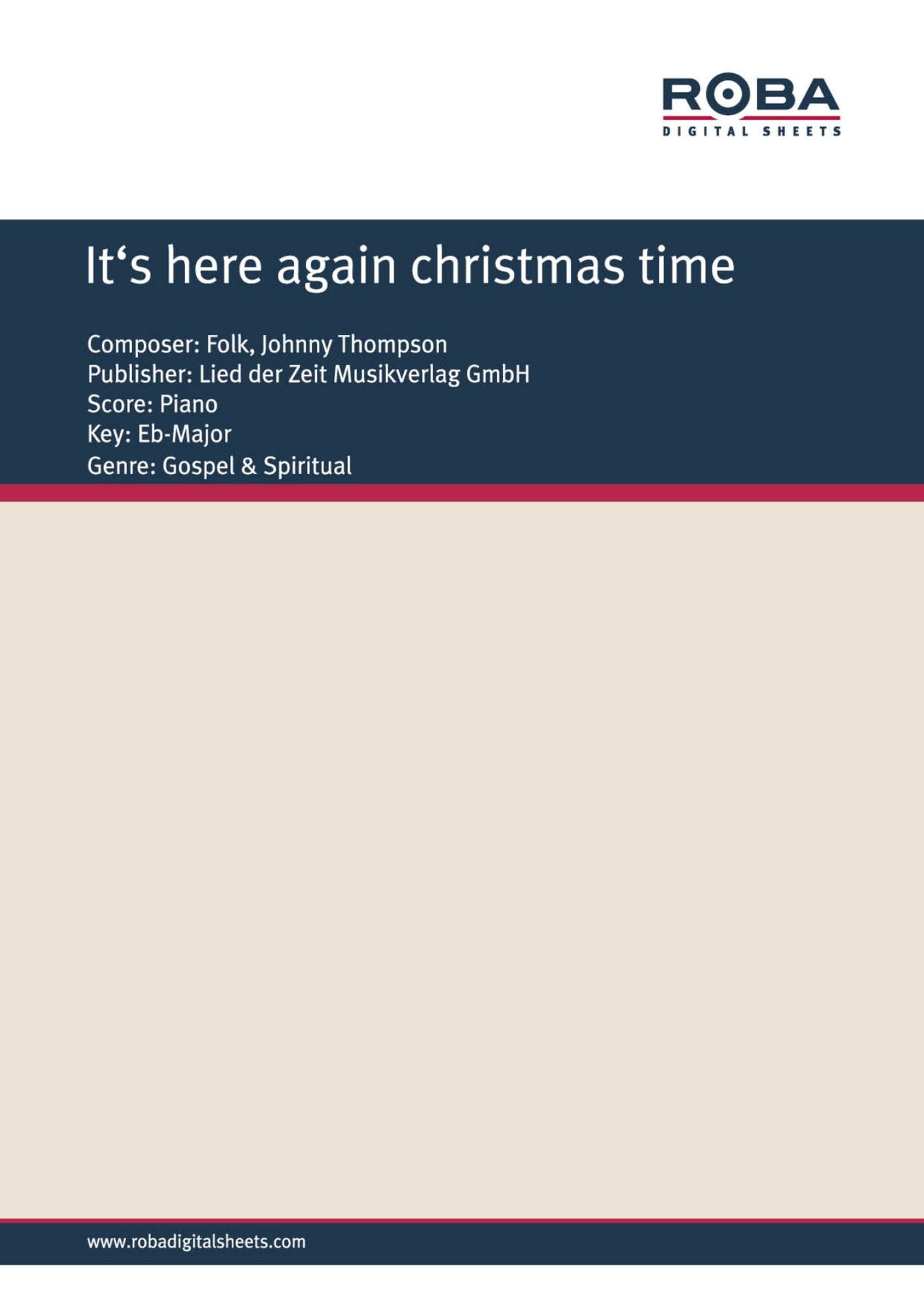 It's here again christmas time : Single Songbook