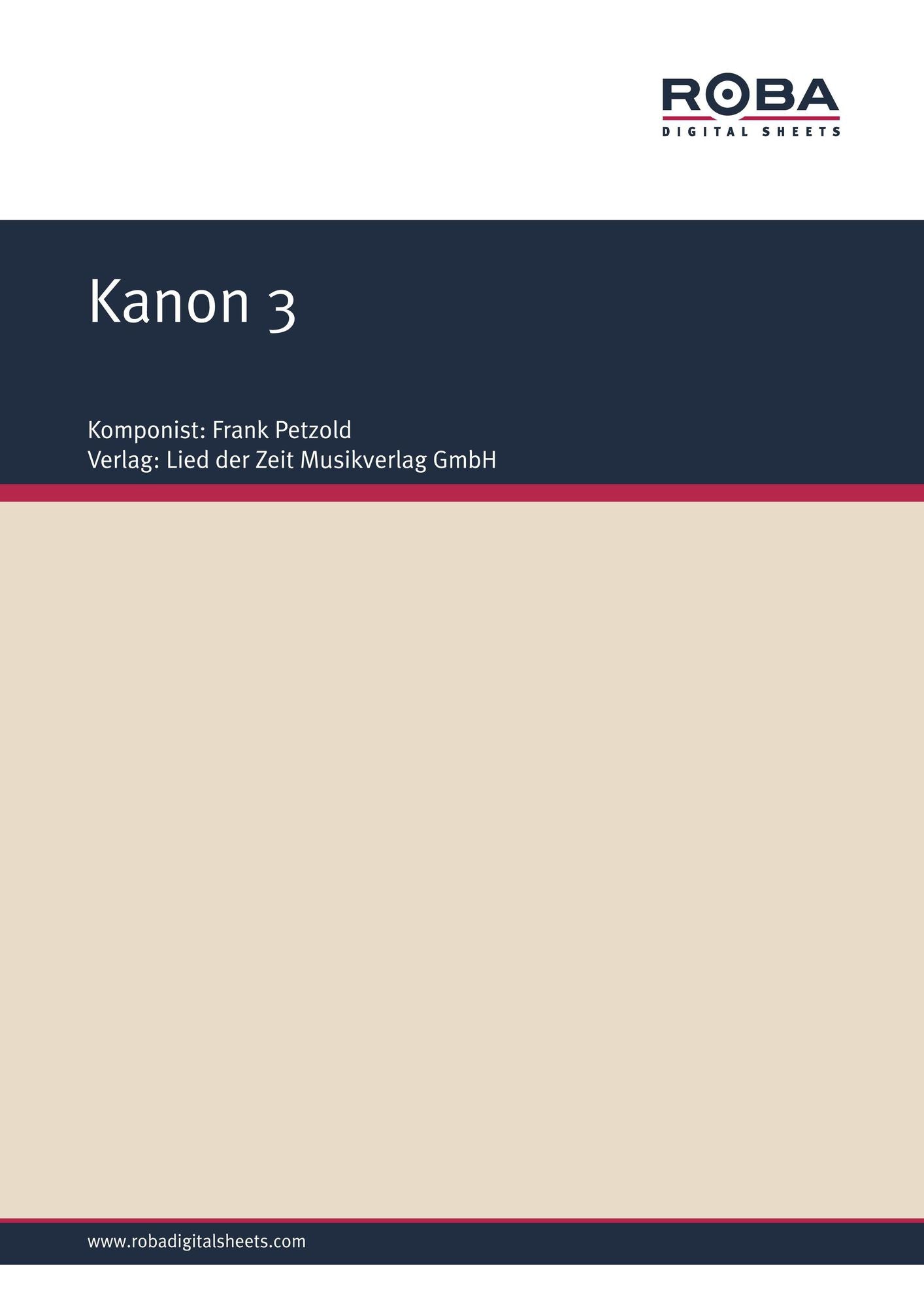 Kanon 3 : Sheet Music
