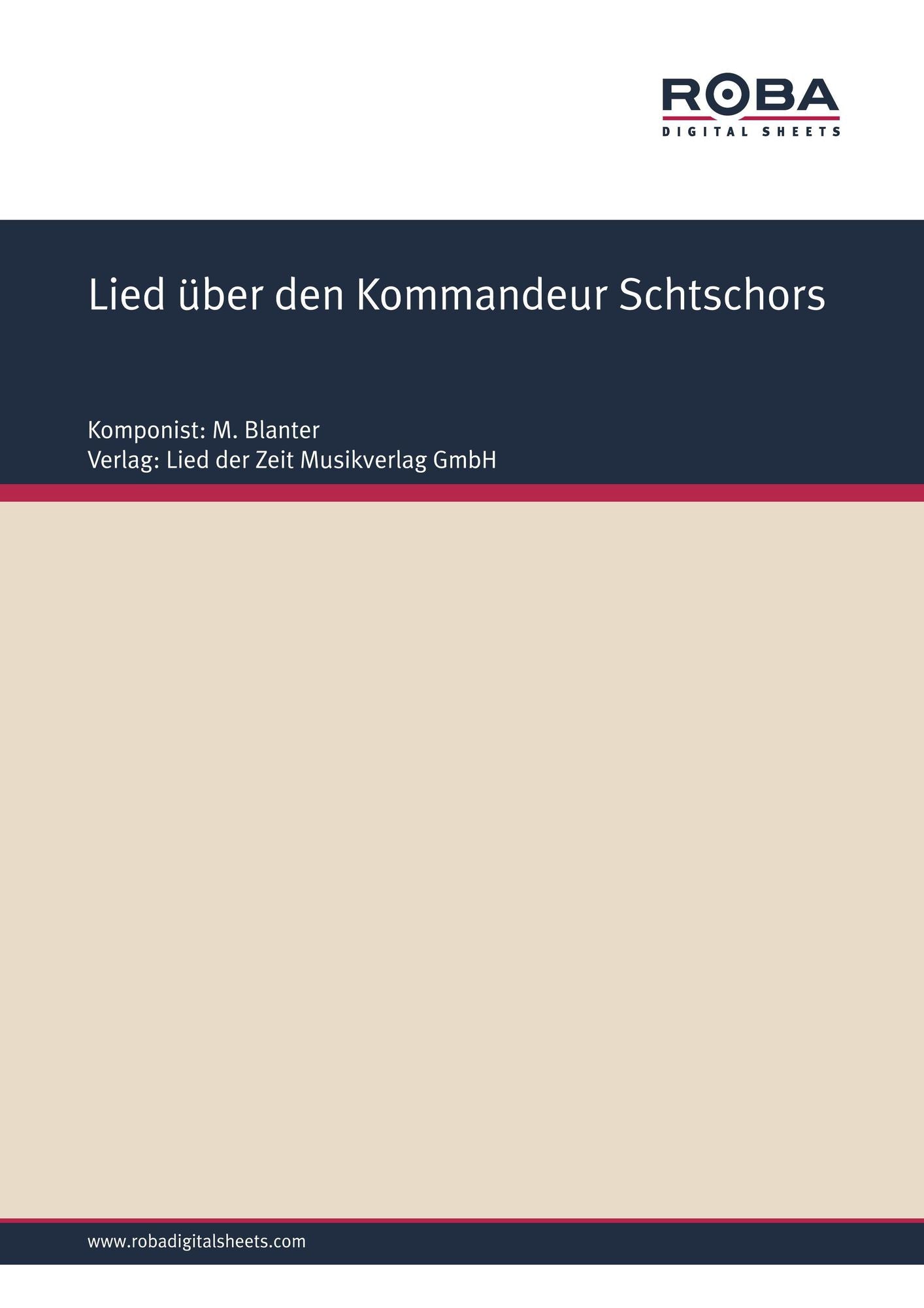 Lied über den Kommandeur Schtschors : Single Songbook