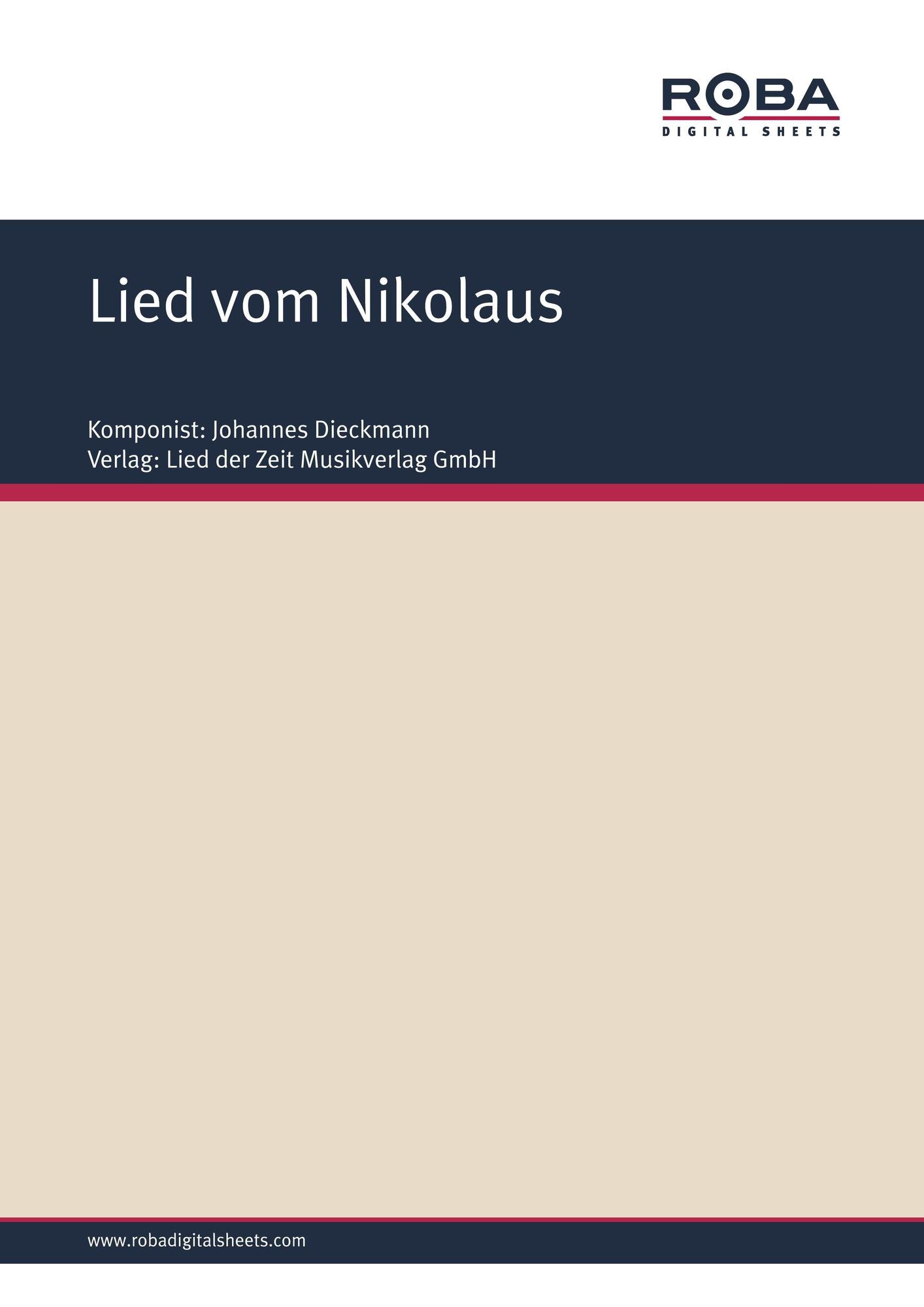 Lied vom Nikolaus : Single Songbook