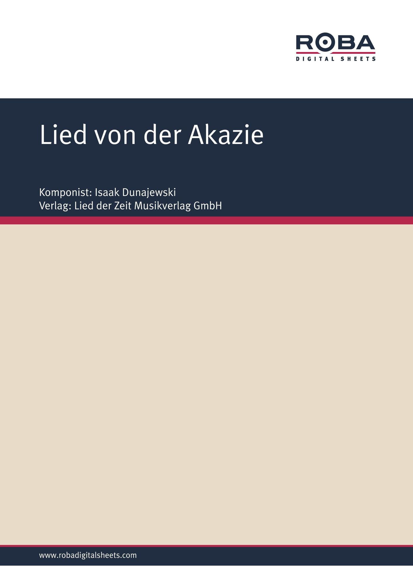 Lied von der Akazie : aus ,,Wale, Liebe und Matrosen"