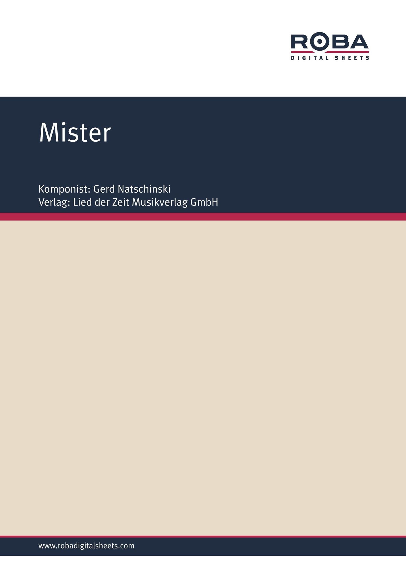 Mister: aus dem Musical ,,Casanova"
