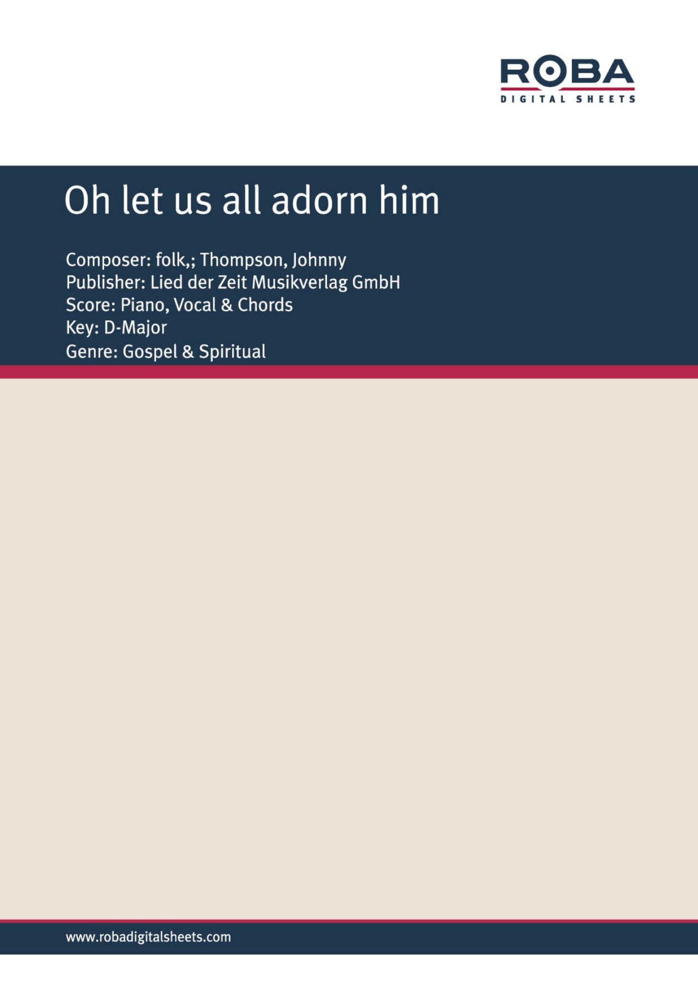 Oh let us all adorn him : Single Songbook