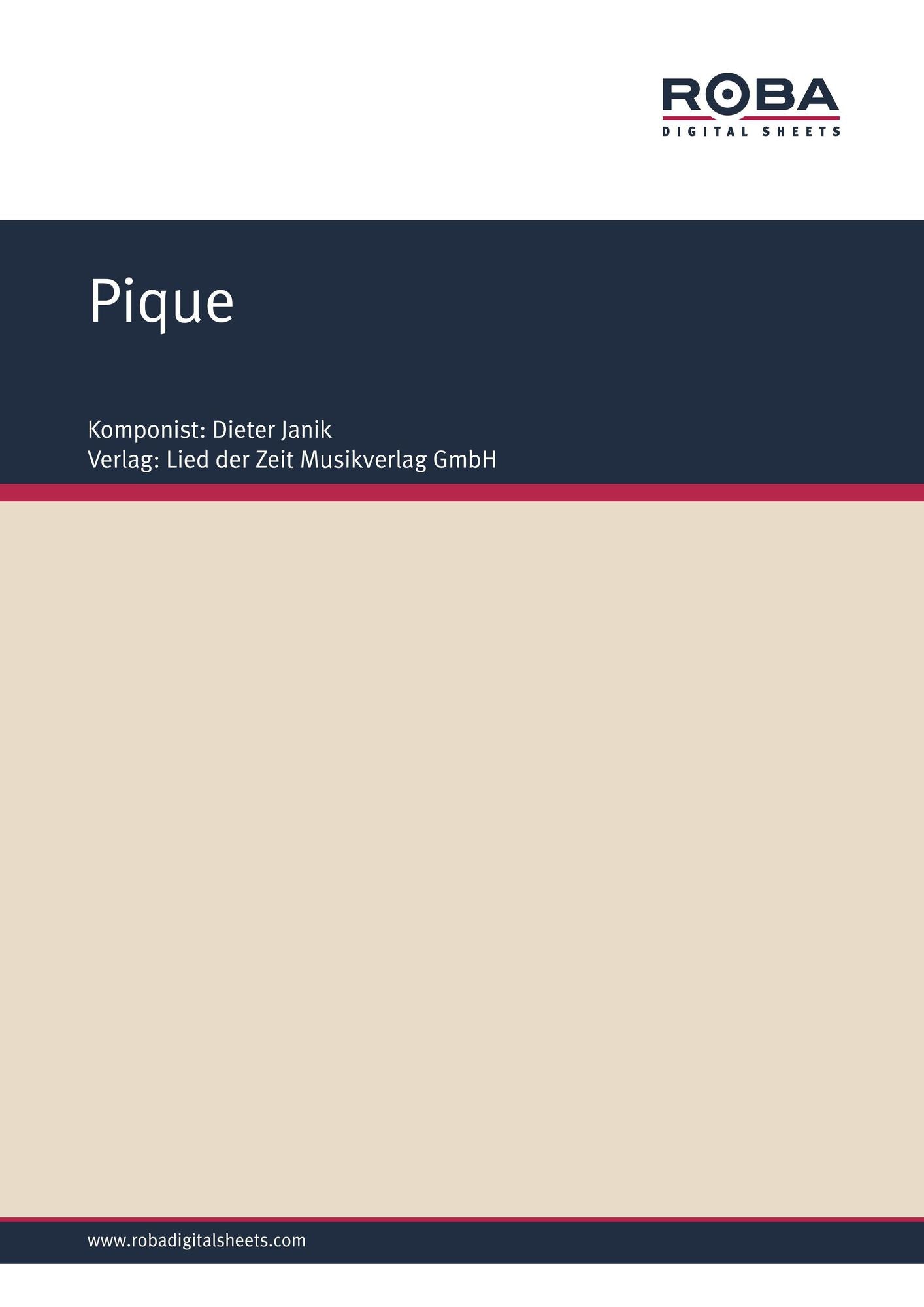 Pique : sheet music for jazzpiano