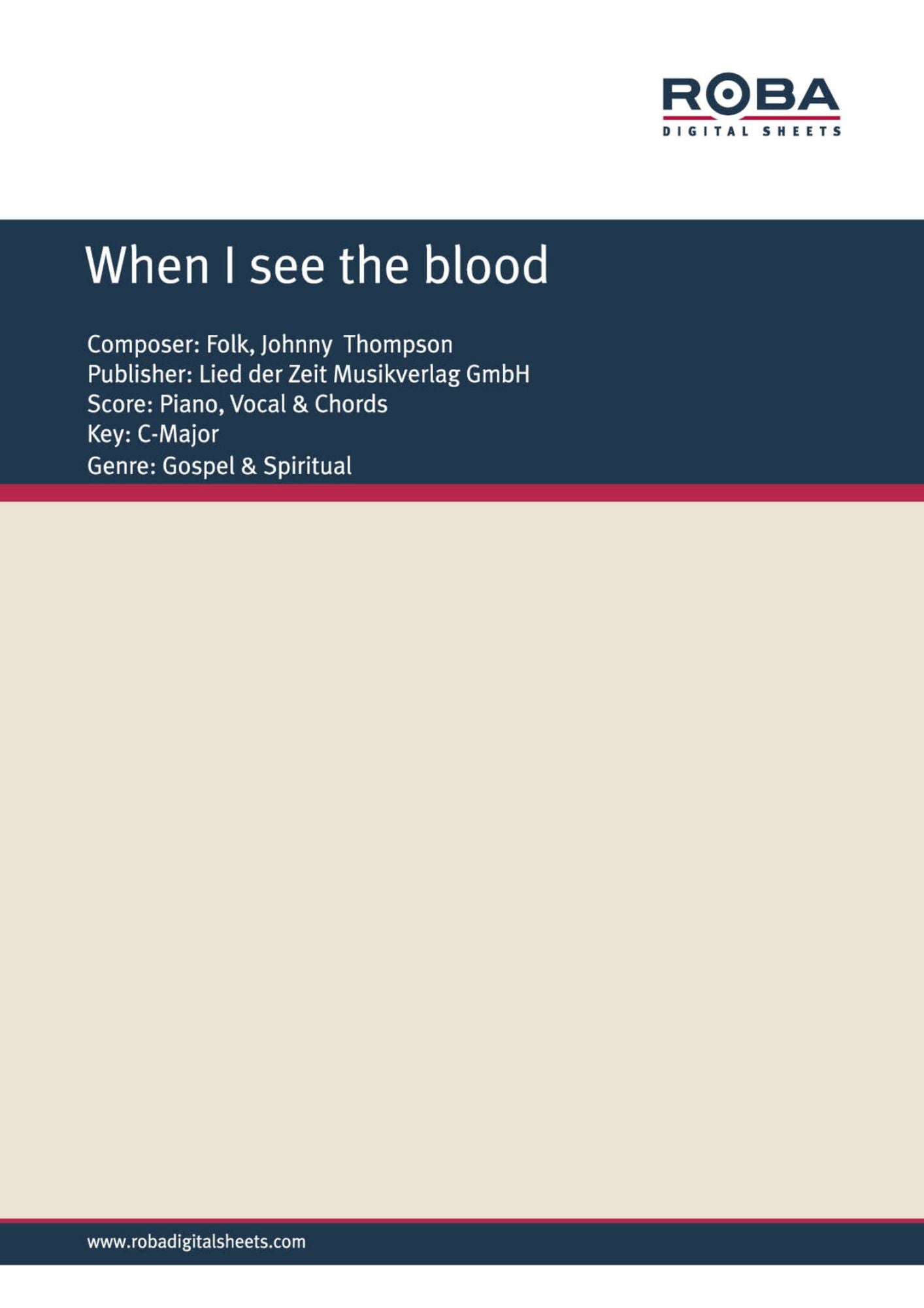 When I see the blood : Single Songbook