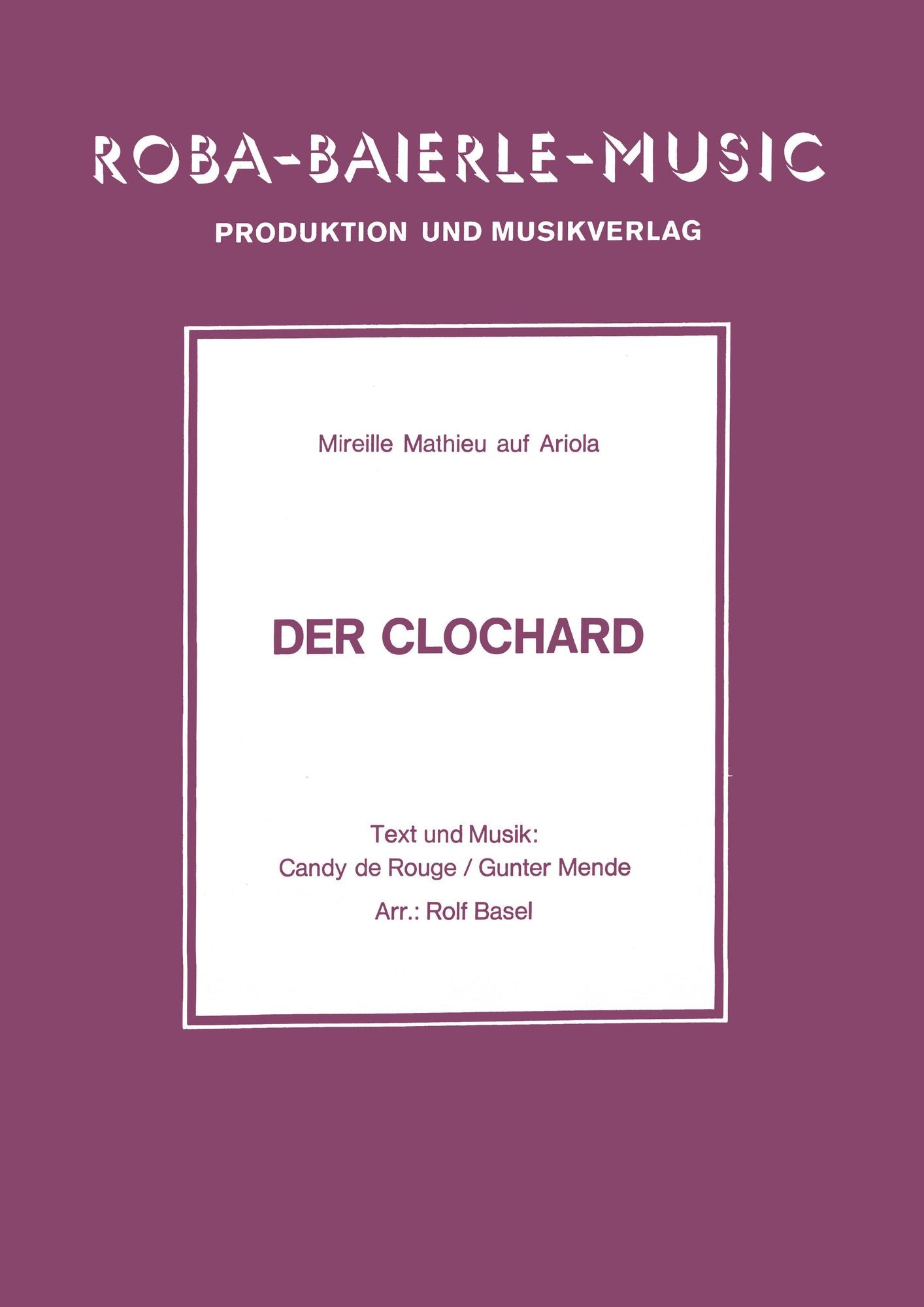 Der Clochard: Notenausgabe