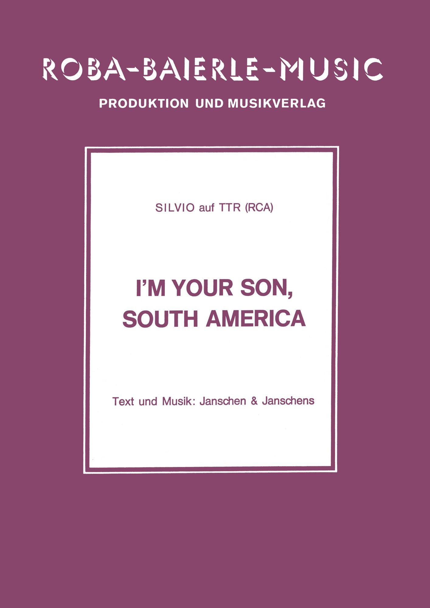 I'm your Son, South America