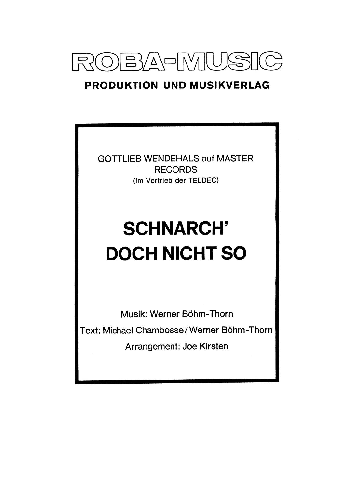 Scharch' doch nicht so