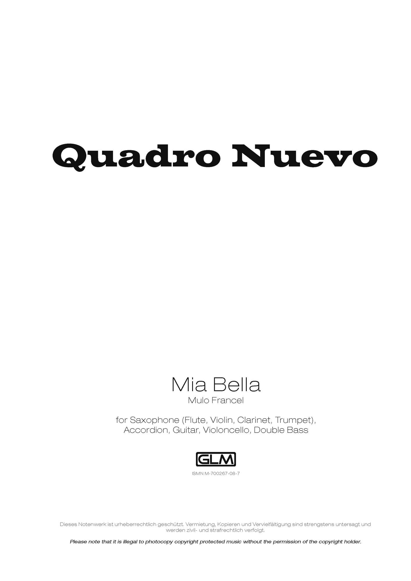 Mia Bella: Sheet Music