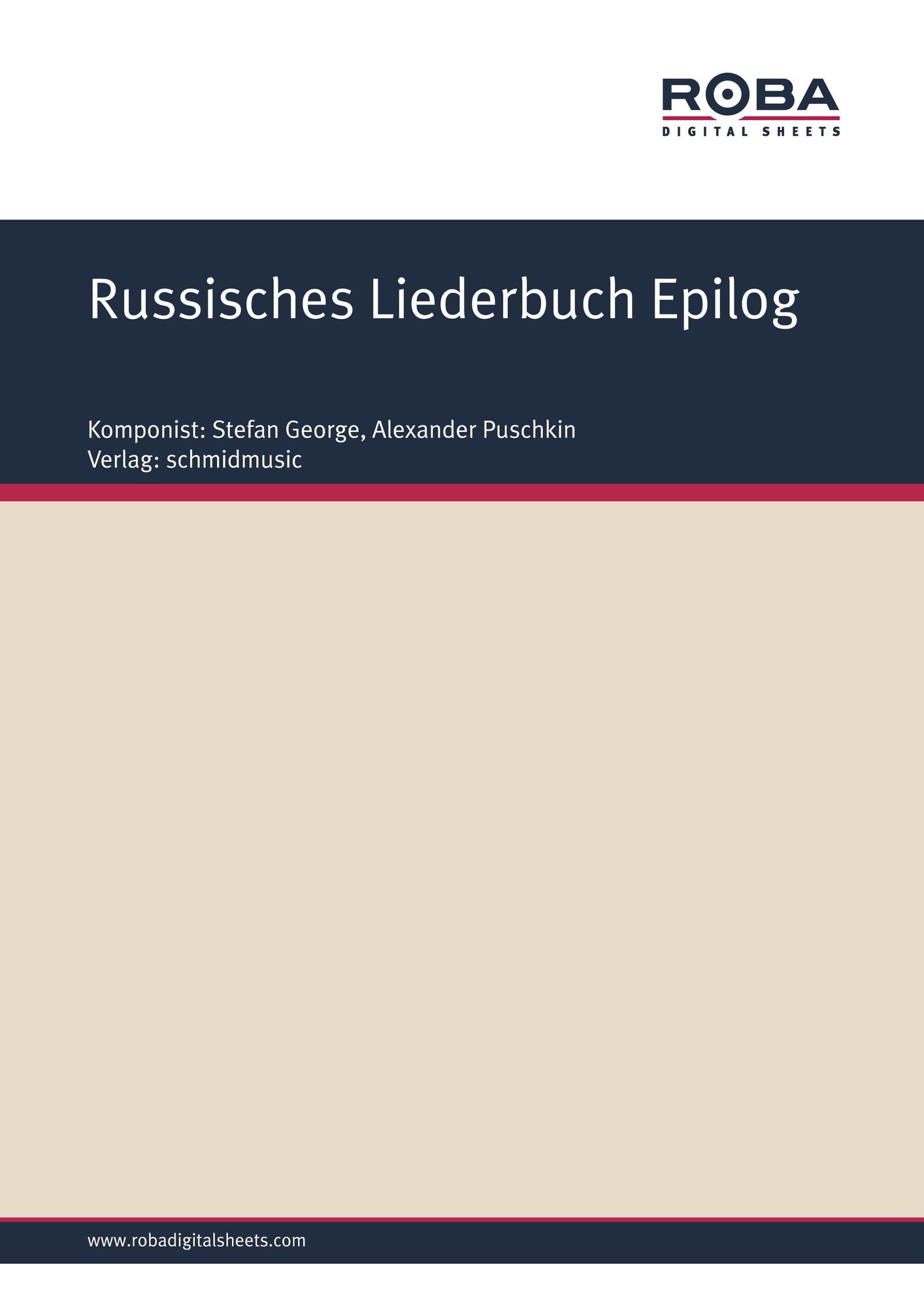 Russisches Liederbuch Epilog: Notenausgabe