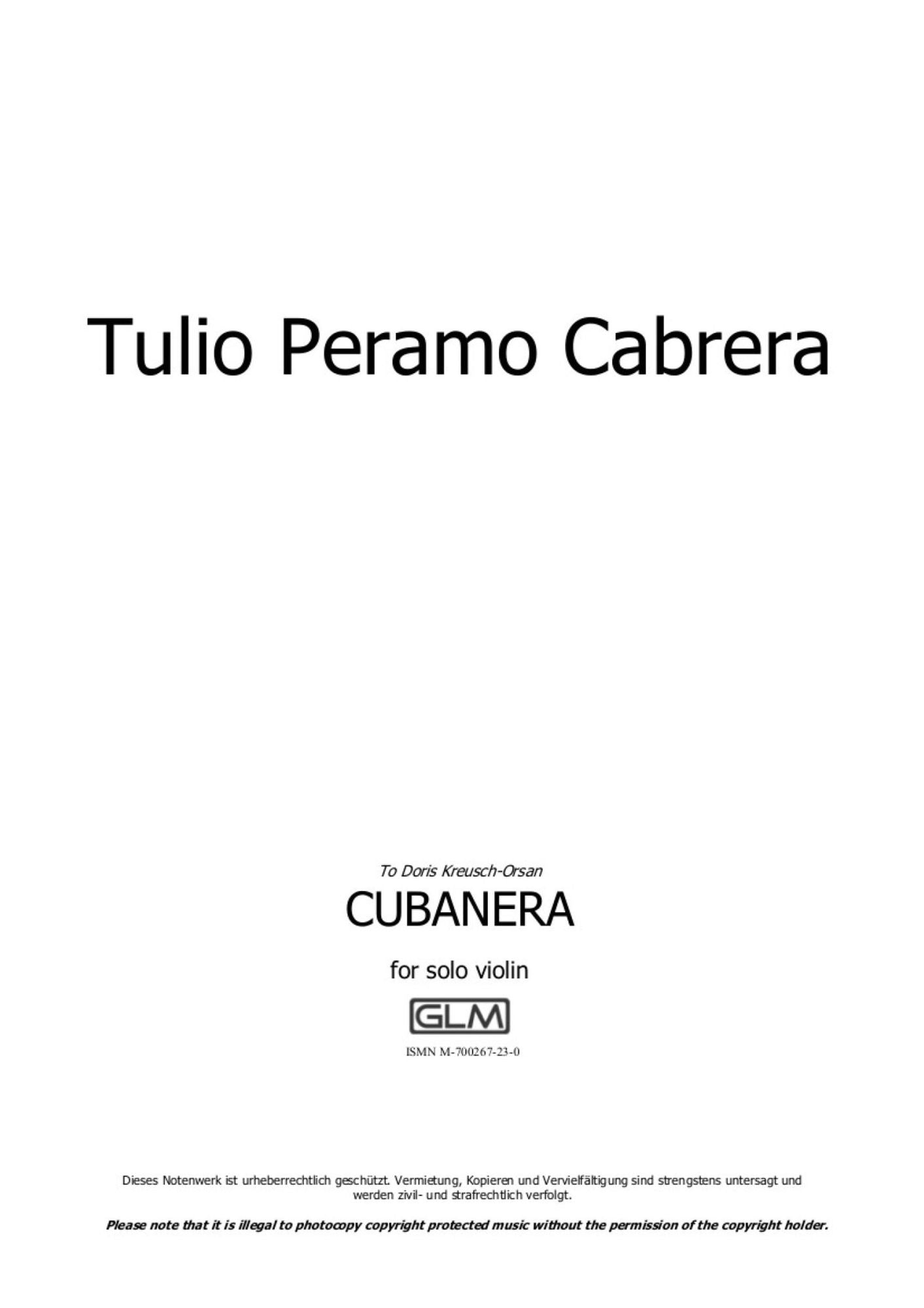 Cubanera: sheet music