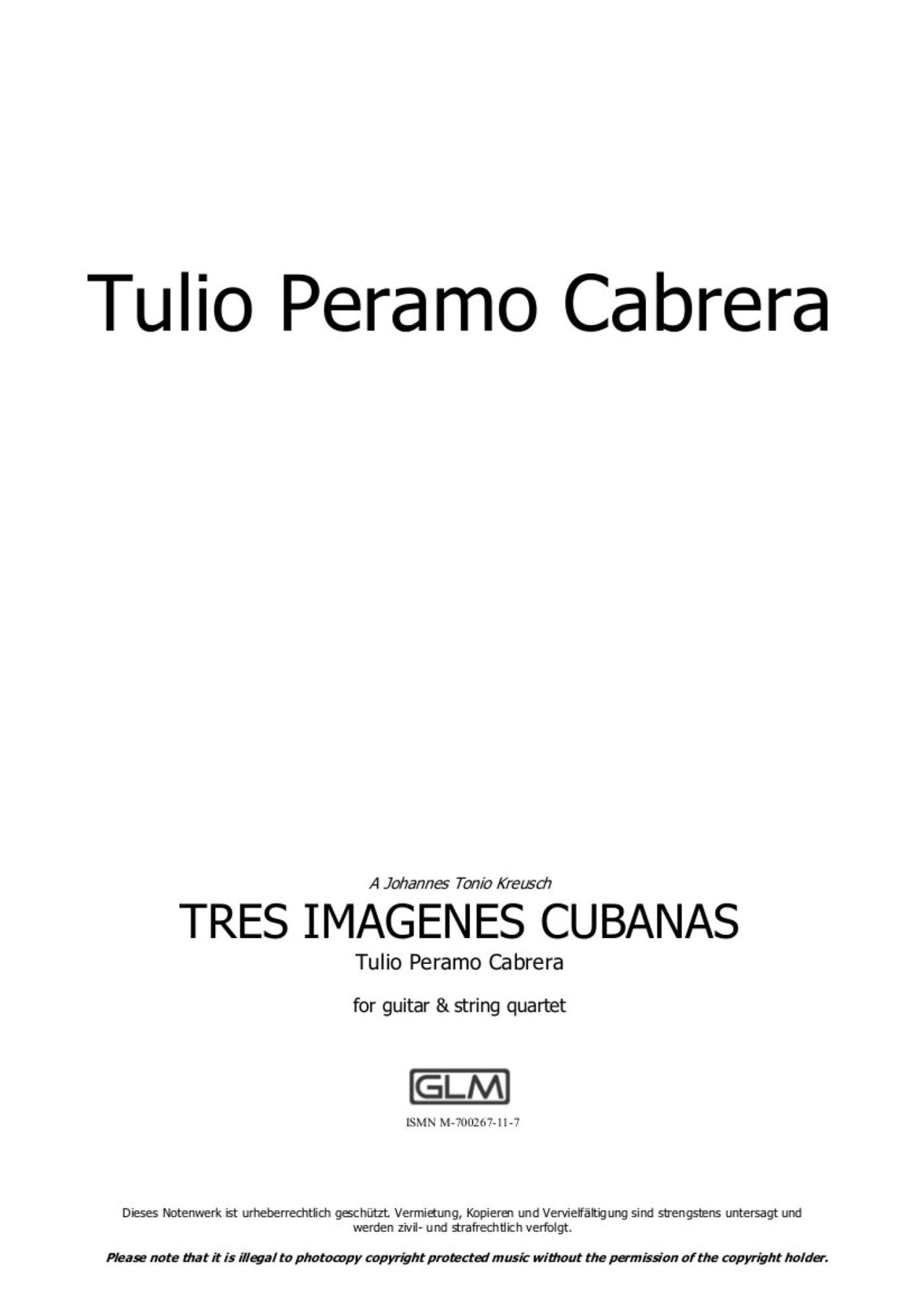 Tres Imágenes Cubanas: sheet music