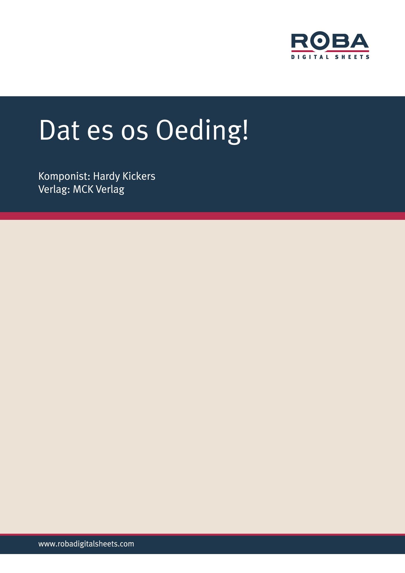 Dat es os Oeding!: Notenausgabe