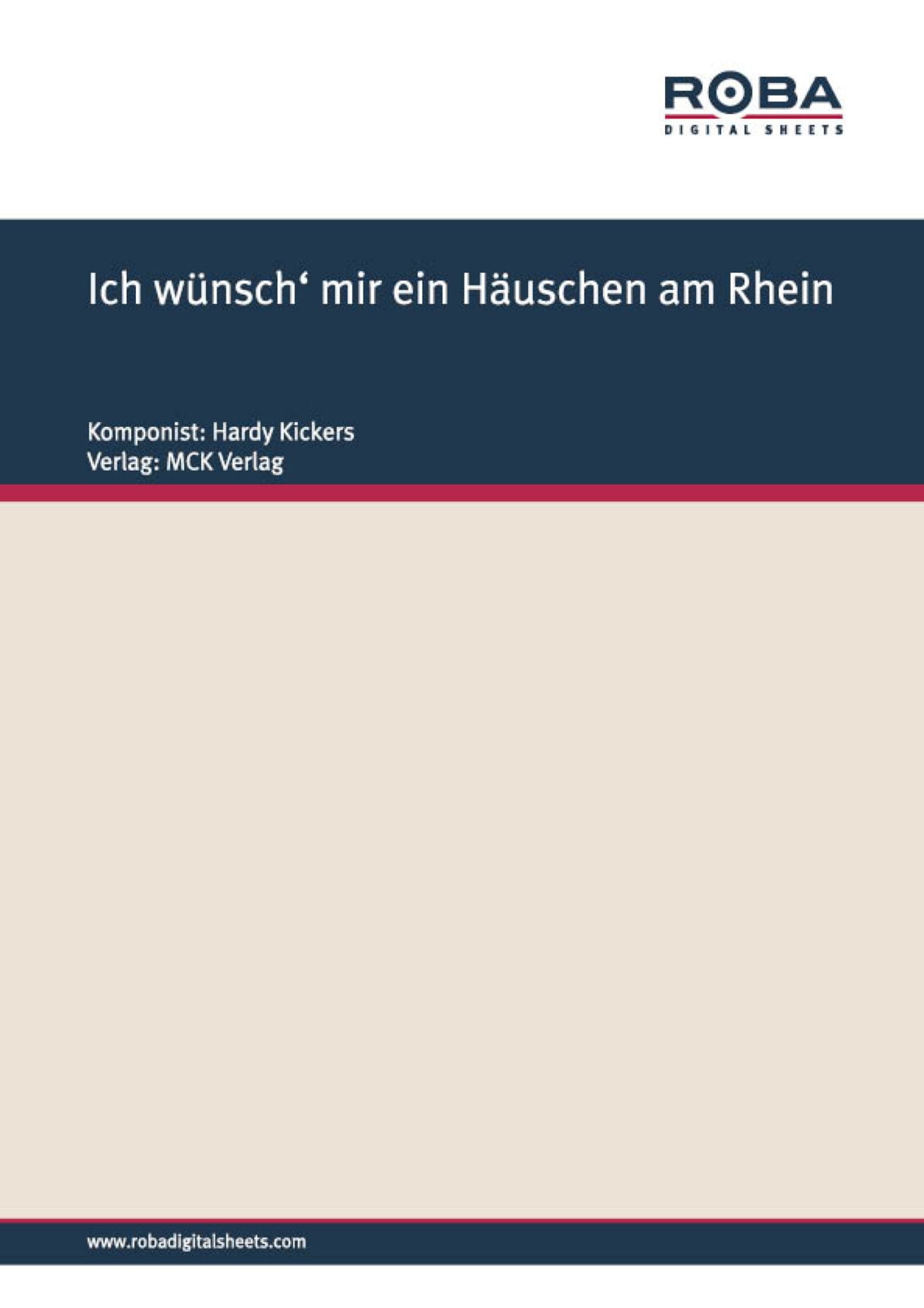 Ich wünsch' mir ein Häuschen am Rhein: Notenausgabe