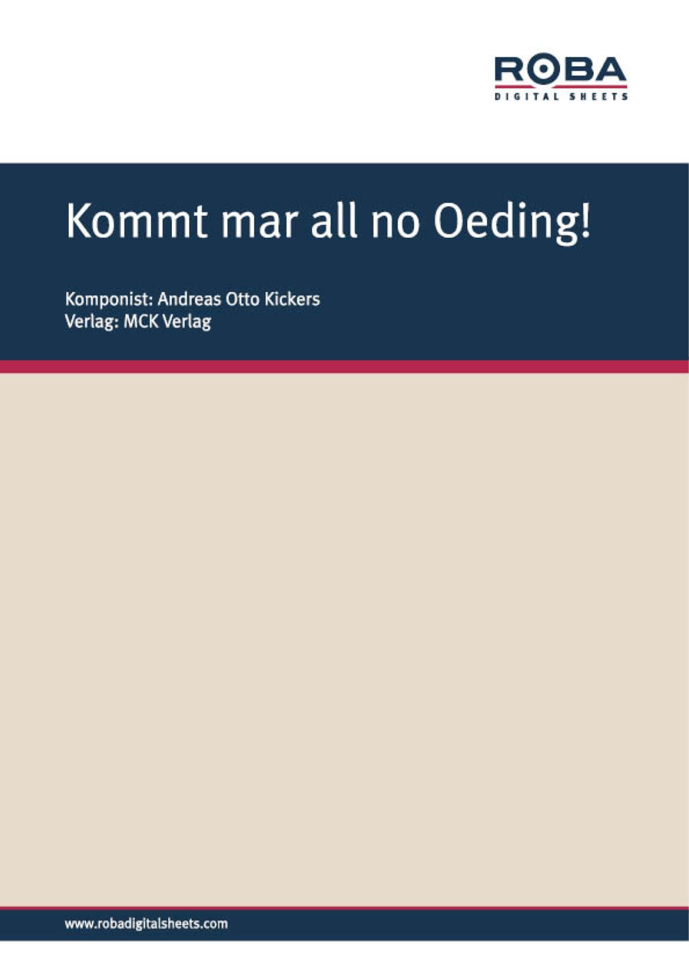 Kommt mar all no Oeding!: Notenausgabe