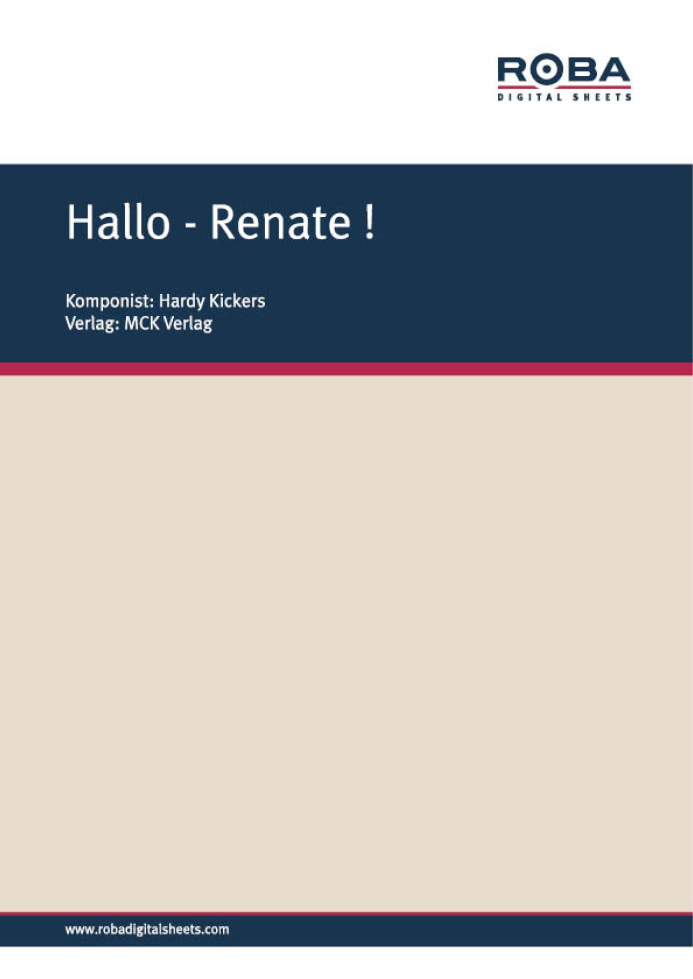 Hallo - Renate !: Notenausgabe