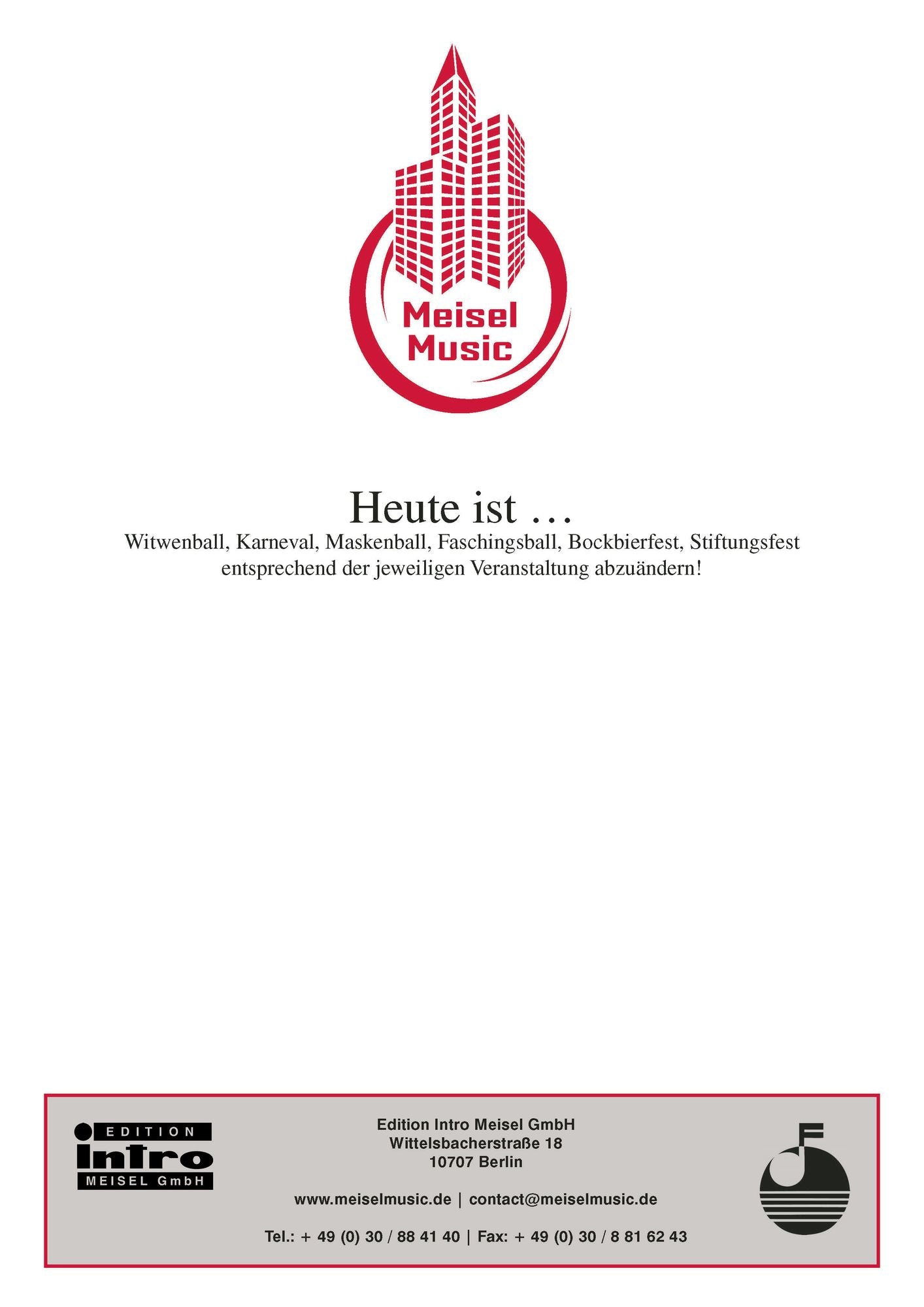 Heute ist ...: Single Songbook