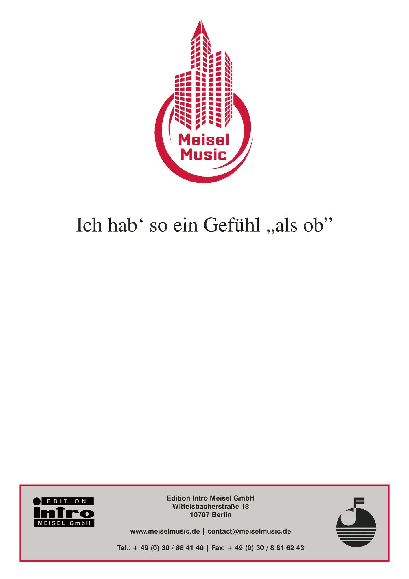 Ich hab' so ein Gefühl als ob: Single Songbook