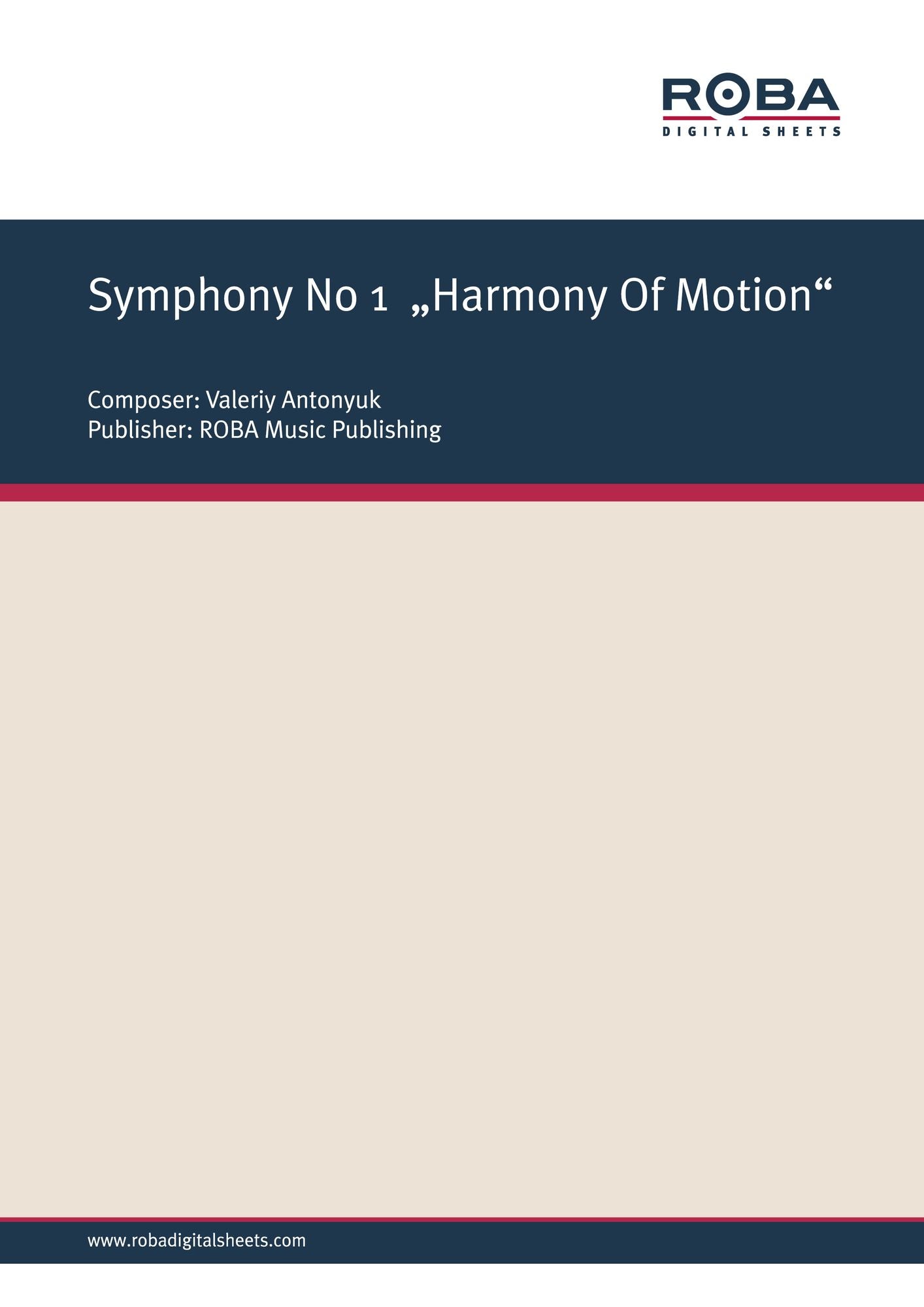 Symphony № 1 "Harmony Of Motion": Sheet Music