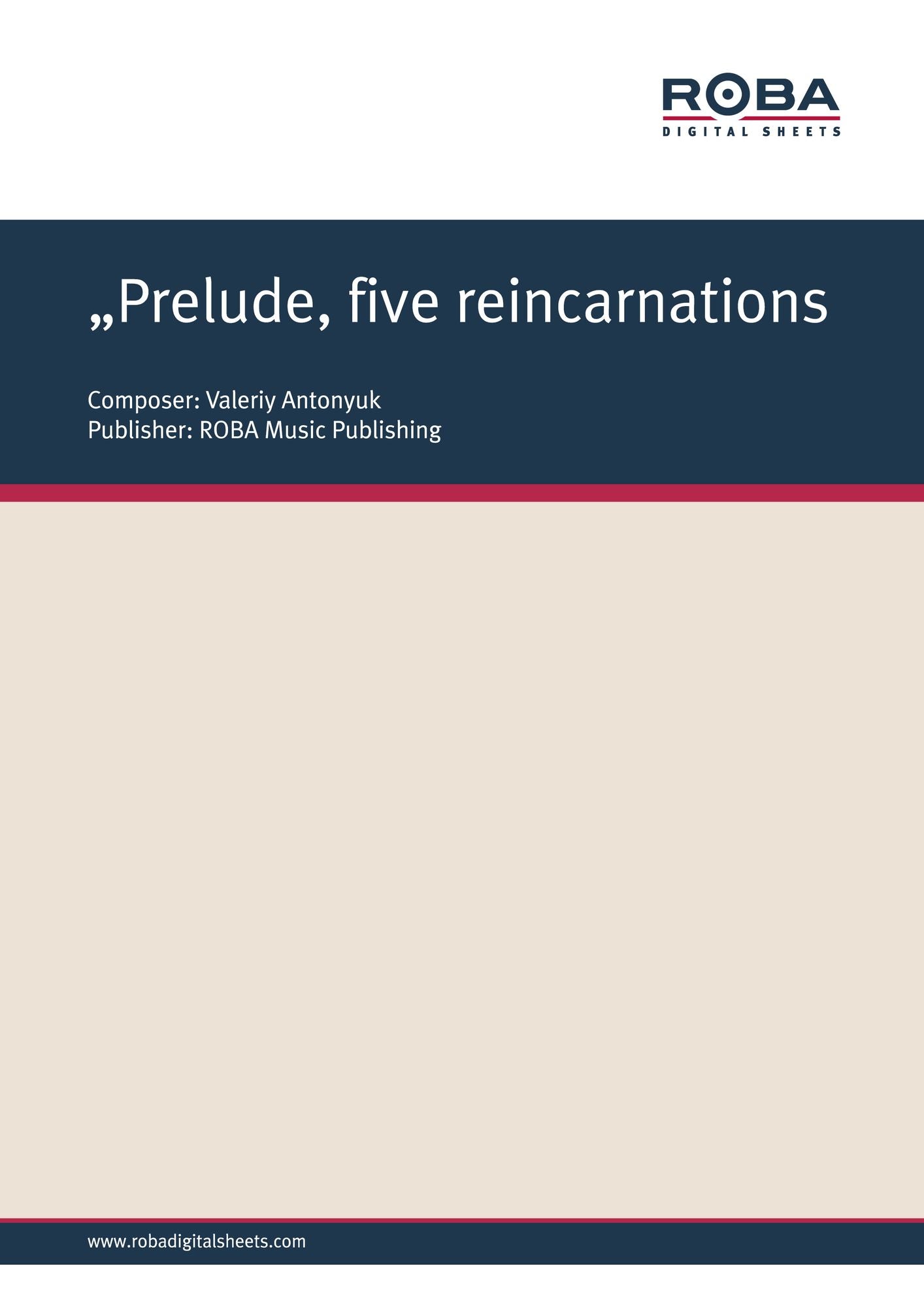 "Prelude, five reincarnations and postlude" for viola and piano: Sheet Music