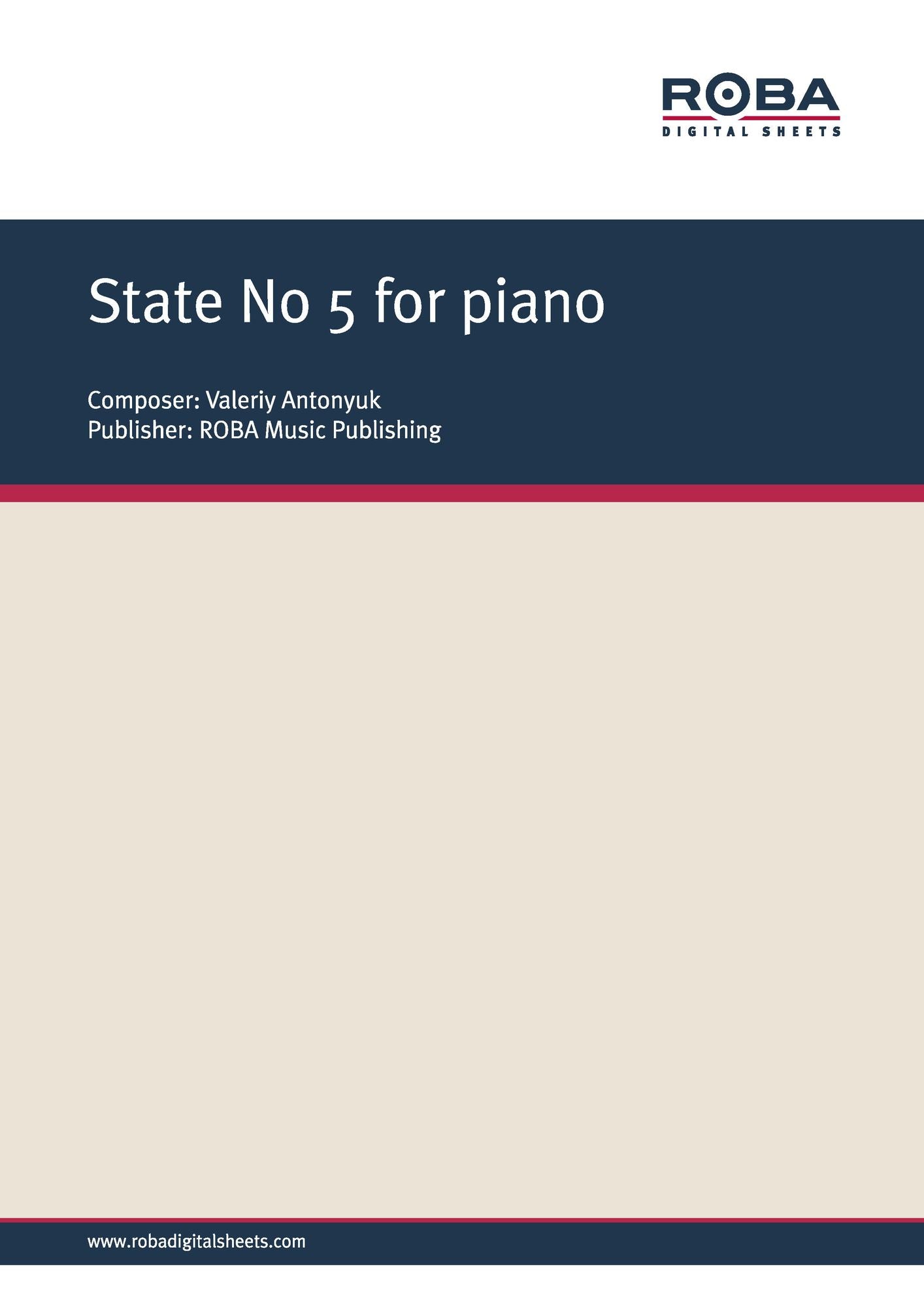State № 5 for piano: Sheet Music