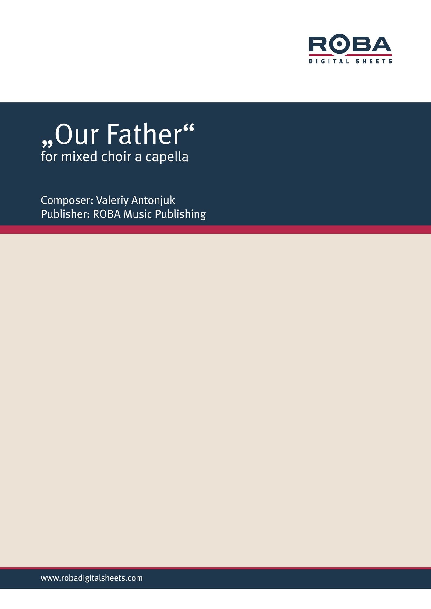 "Our Father" fox mixed choir a capella: Sheet Music