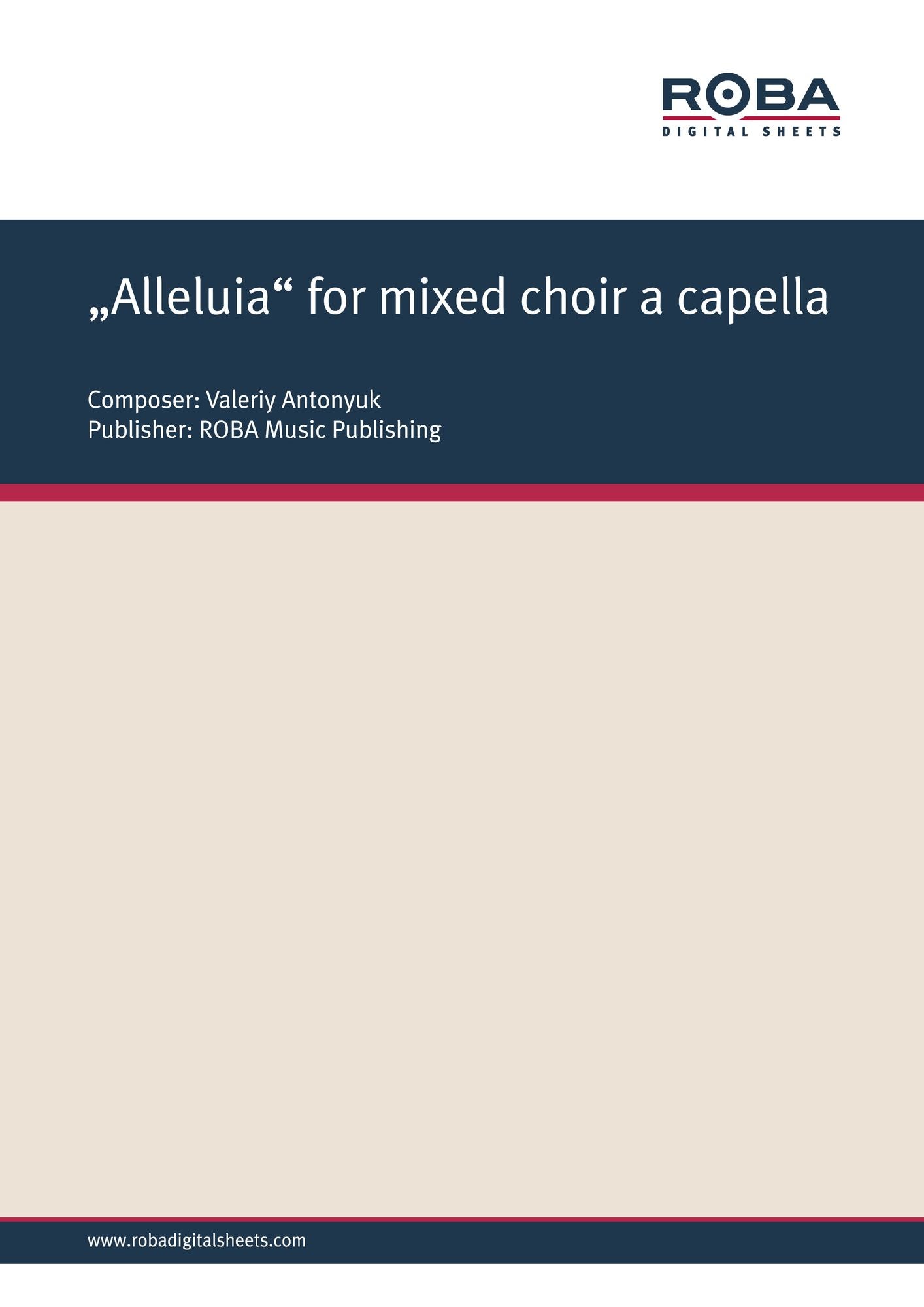 "Alleluia" for mixed choir a capella: Sheet Music