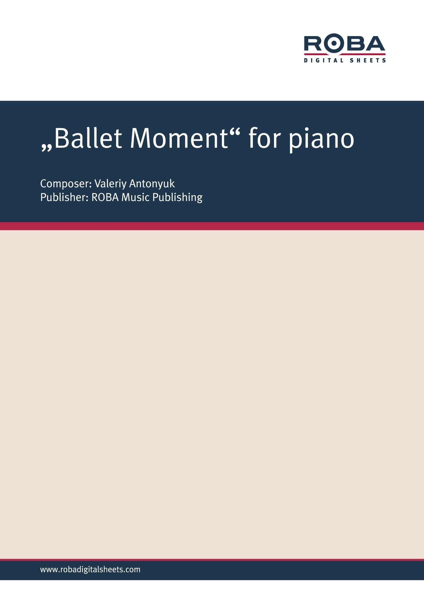"Ballet Moment" for piano: Sheet Music