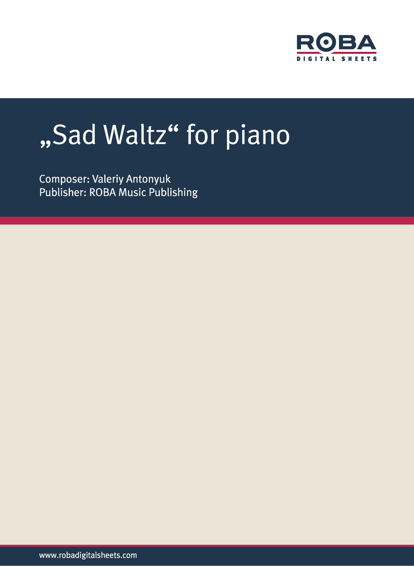 "Sad Waltz" for piano: Sheet Music